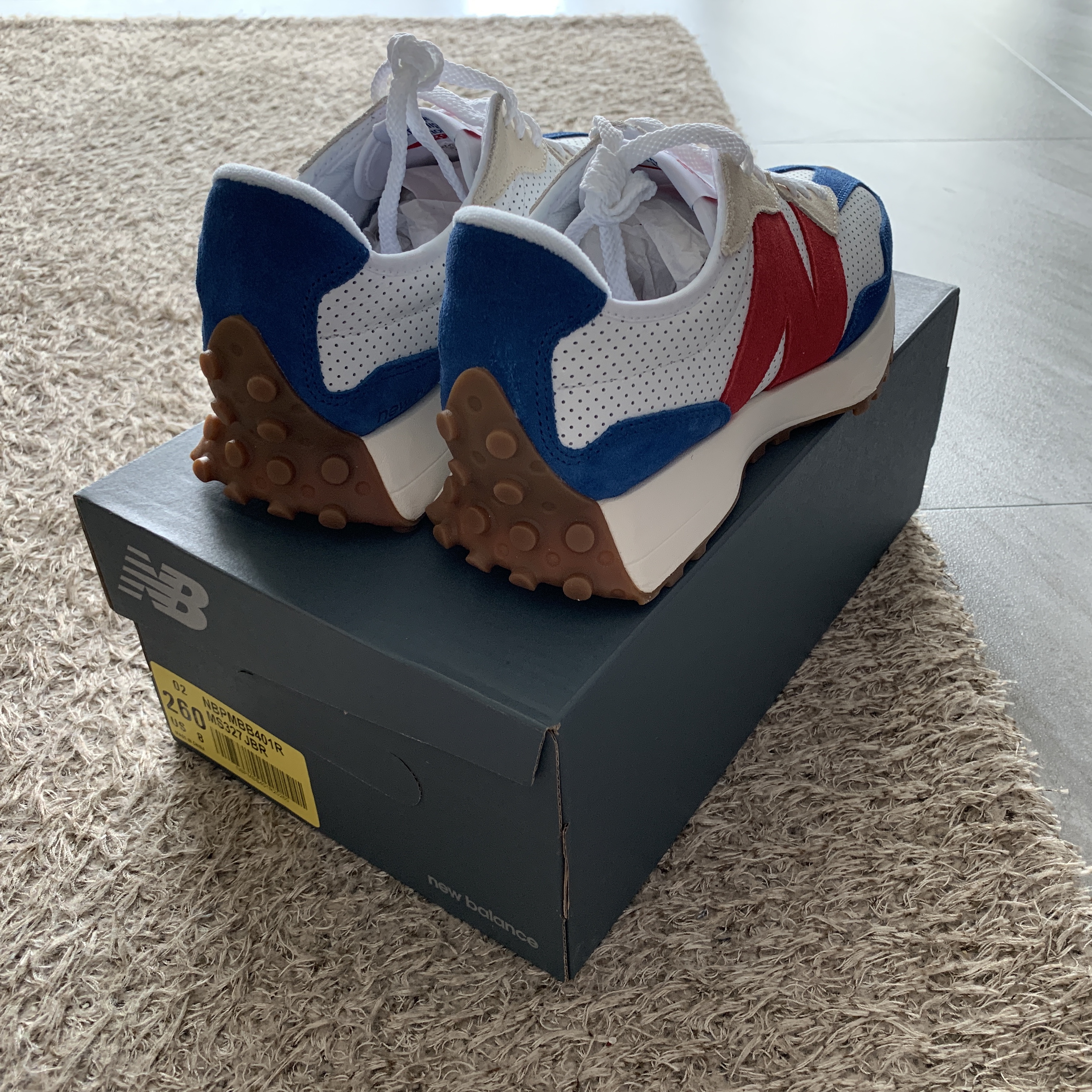 New Balance 327 Blue Red - JD Sports Exclusive 착용 스타일 - 3