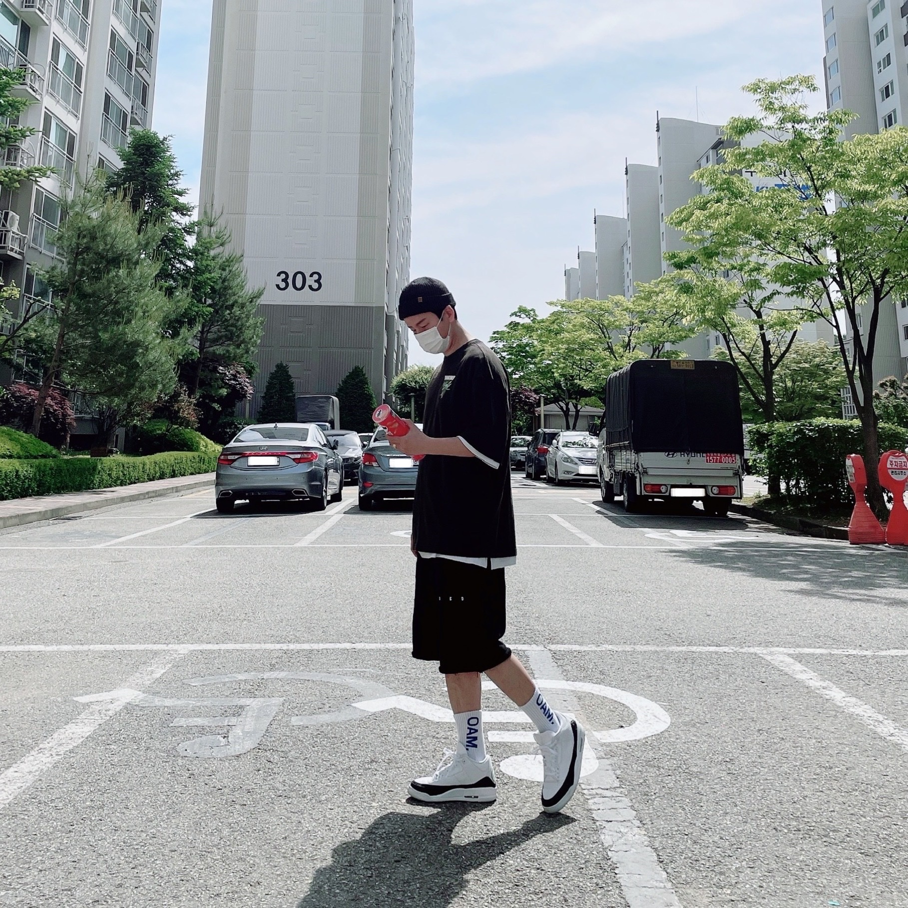 Jordan 3 x Fragment Retro SP White Black 착용 스타일