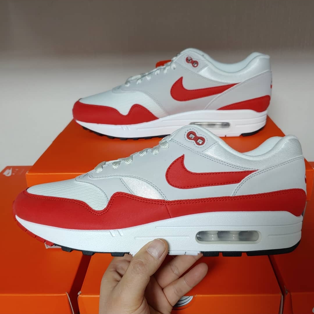 Nike Air Max 1 Anniversary Red (2017/2018 Restock Pair) 착용 스타일 - 2