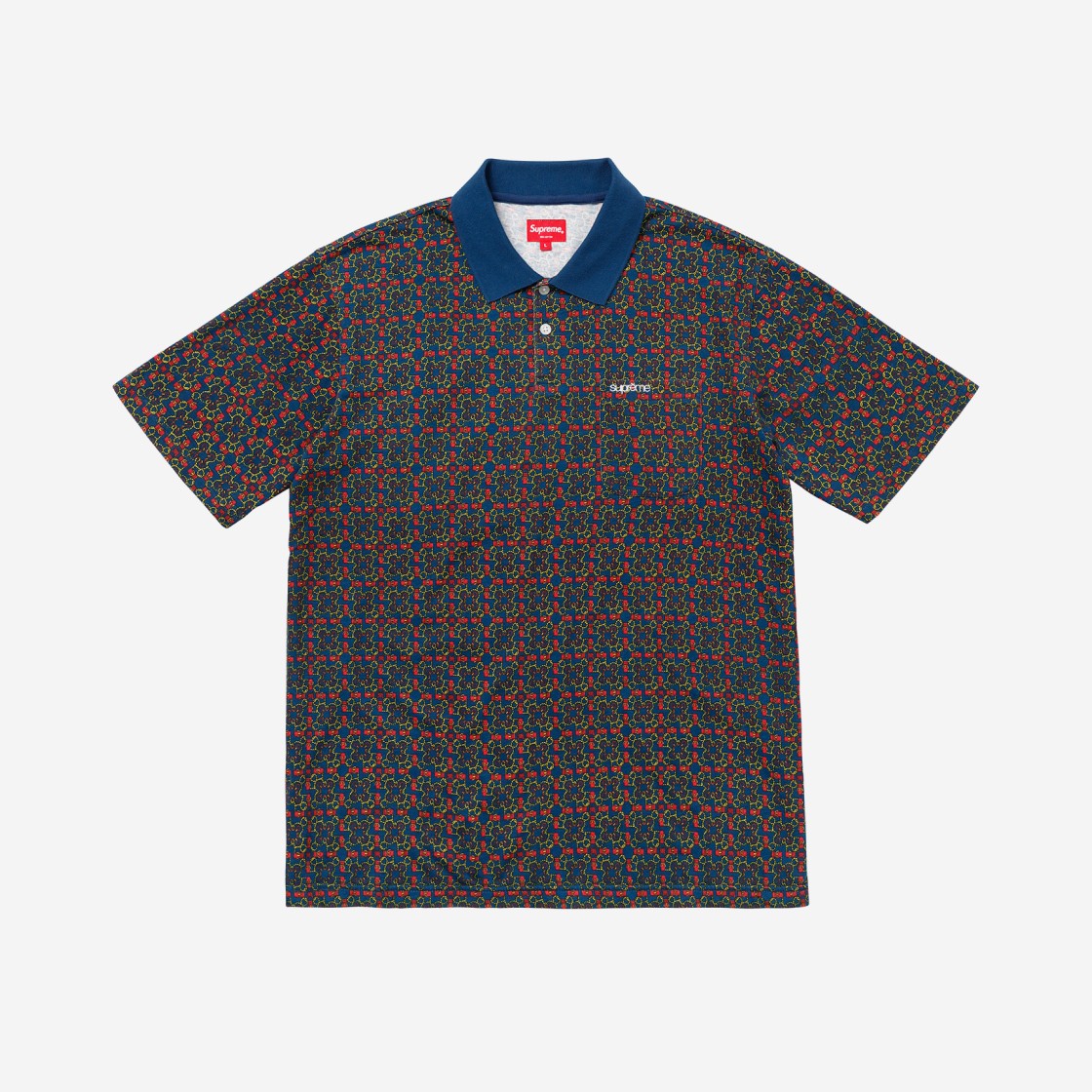 Supreme Bridle Print Polo Navy - 18SS 상세 이미지 1