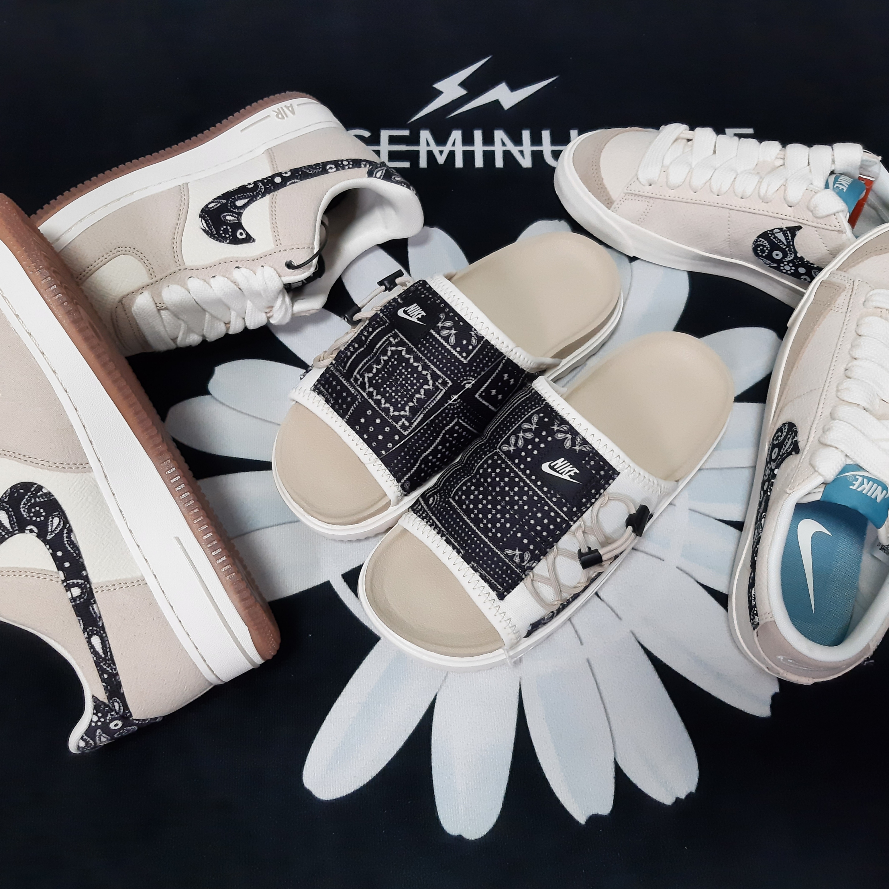 Nike Air Force 1 '07 LV8 Paisley Swoosh, Nike Blazer Low '77 Vintage Paisley Swoosh 착용 스타일 - 5