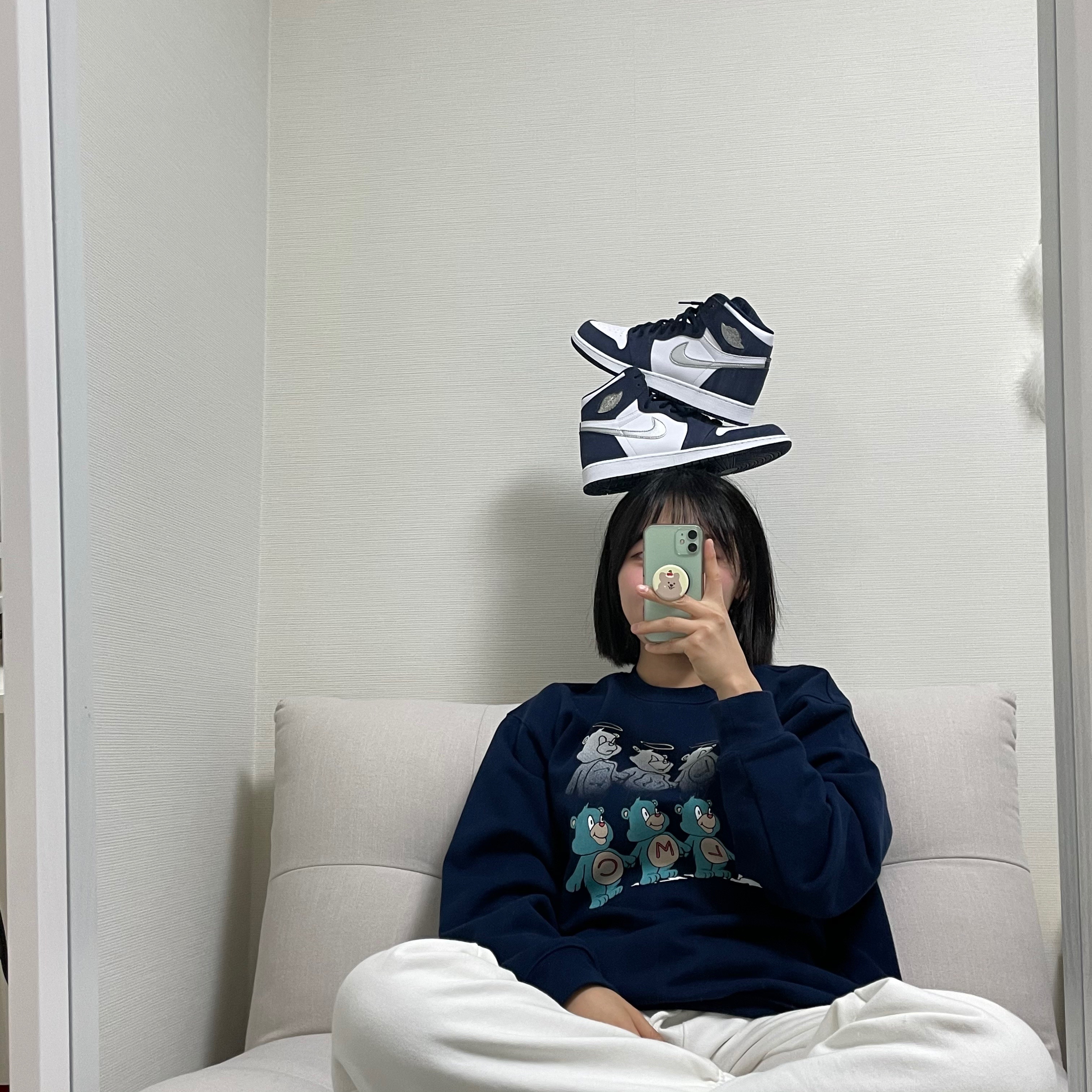 Jordan 1 Retro High OG CO.JP Midnight Navy, (GS) Jordan 1 Retro High OG CO.JP Midnight Navy 착용 스타일 - 3