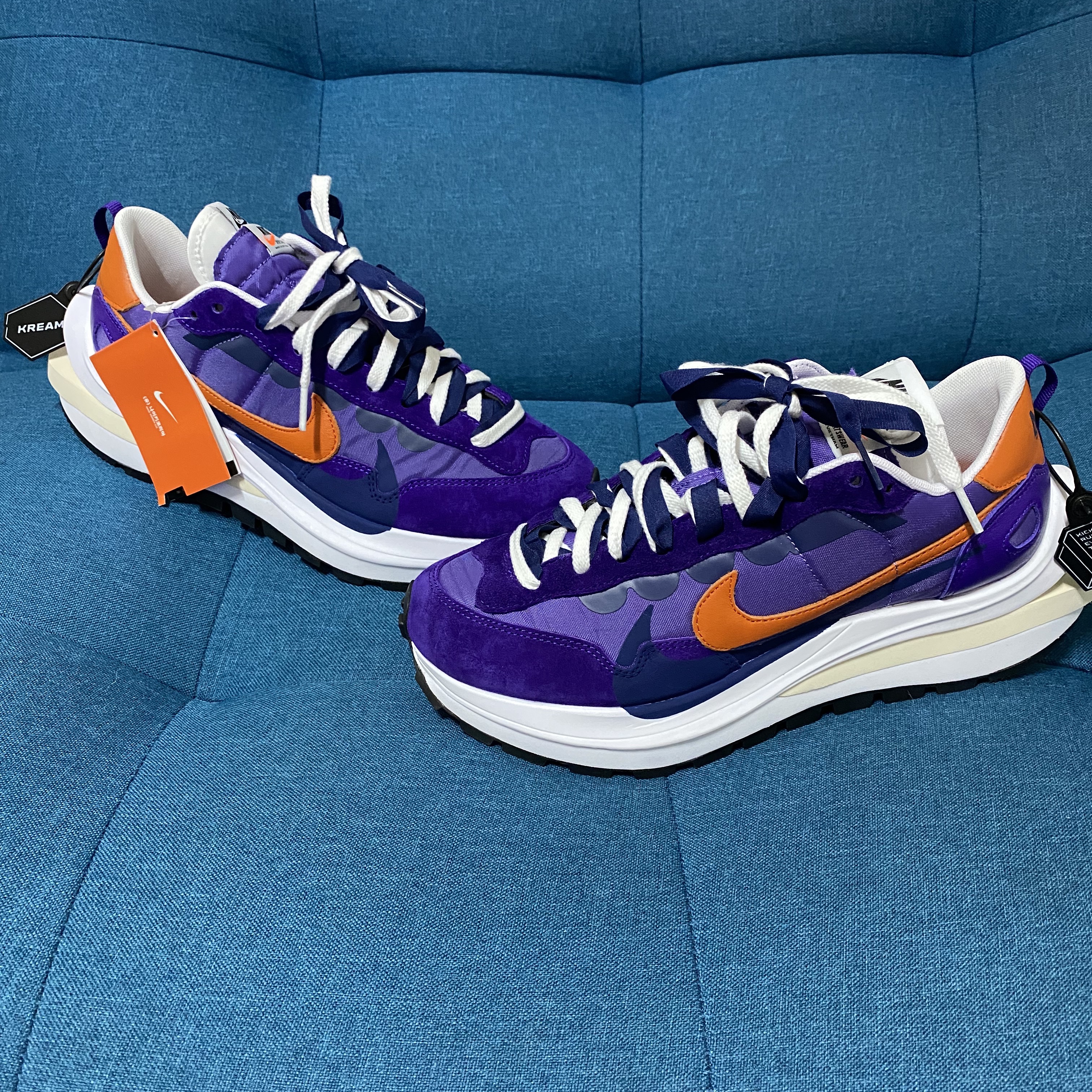 Nike x Sacai VaporWaffle Dark Iris 착용 스타일 - 1