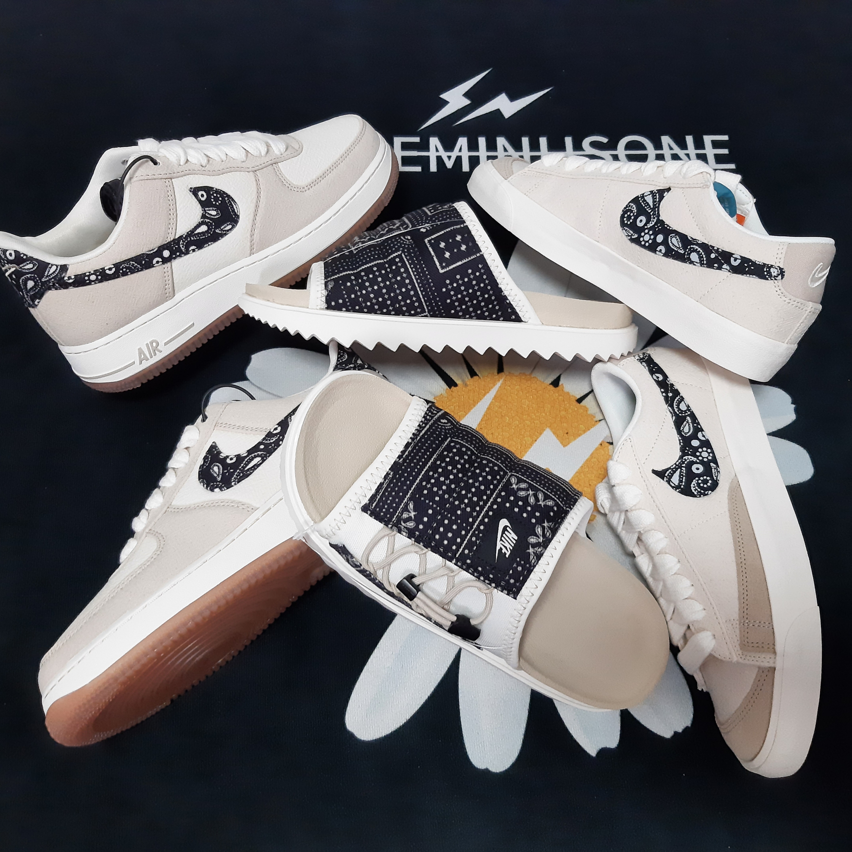 Nike Air Force 1 '07 LV8 Paisley Swoosh, Nike Blazer Low '77 Vintage Paisley Swoosh 착용 스타일 - 2