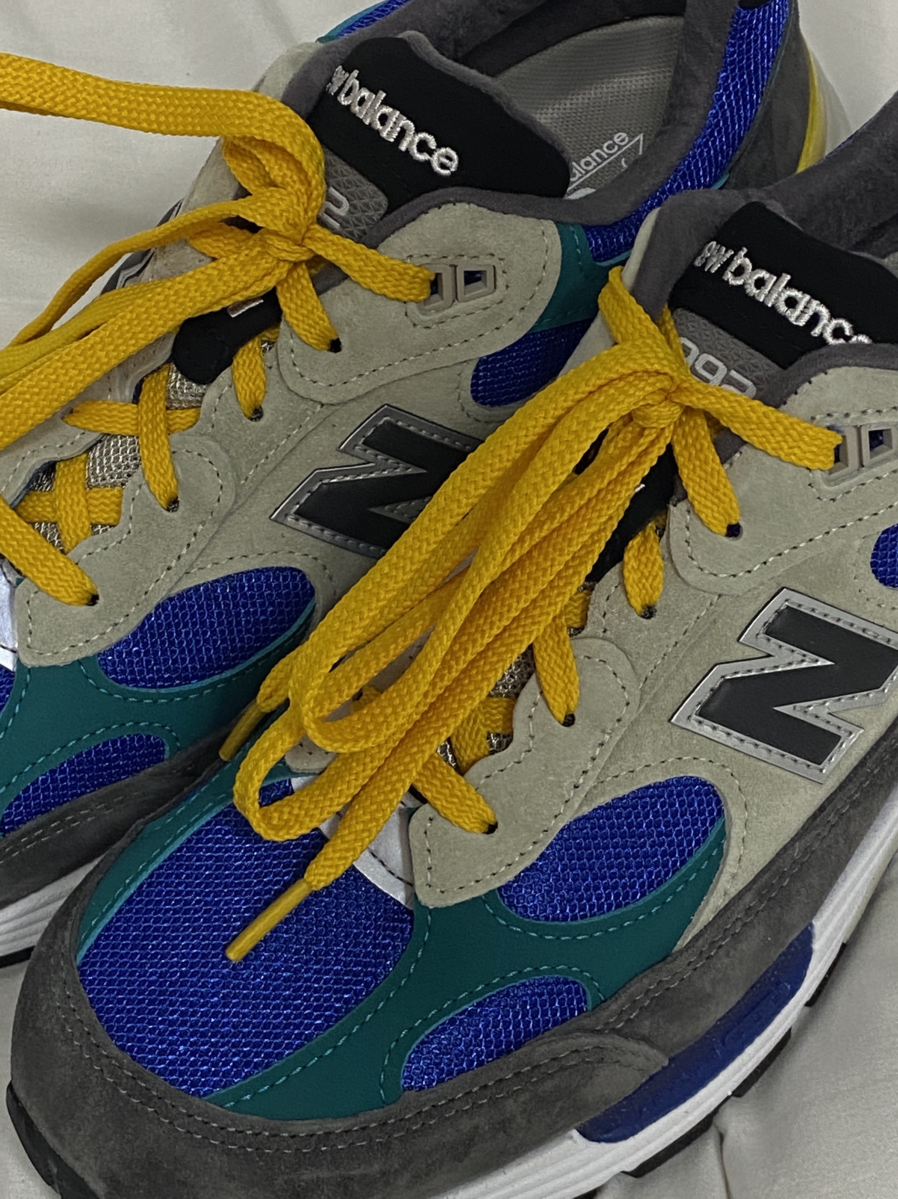 New Balance x Billy's 992 Made in USA Grey Blue Teal 착용 스타일