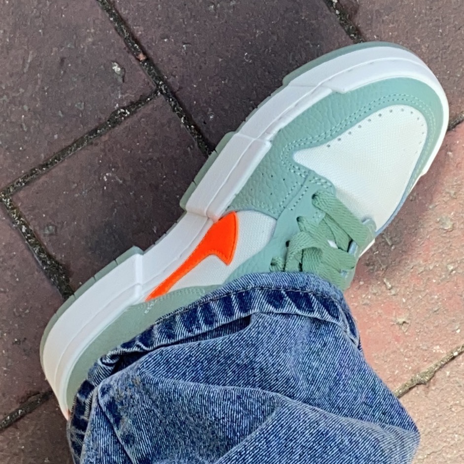 (W) Nike Dunk Low Disrupt Sea Glass 착용 스타일 - 1