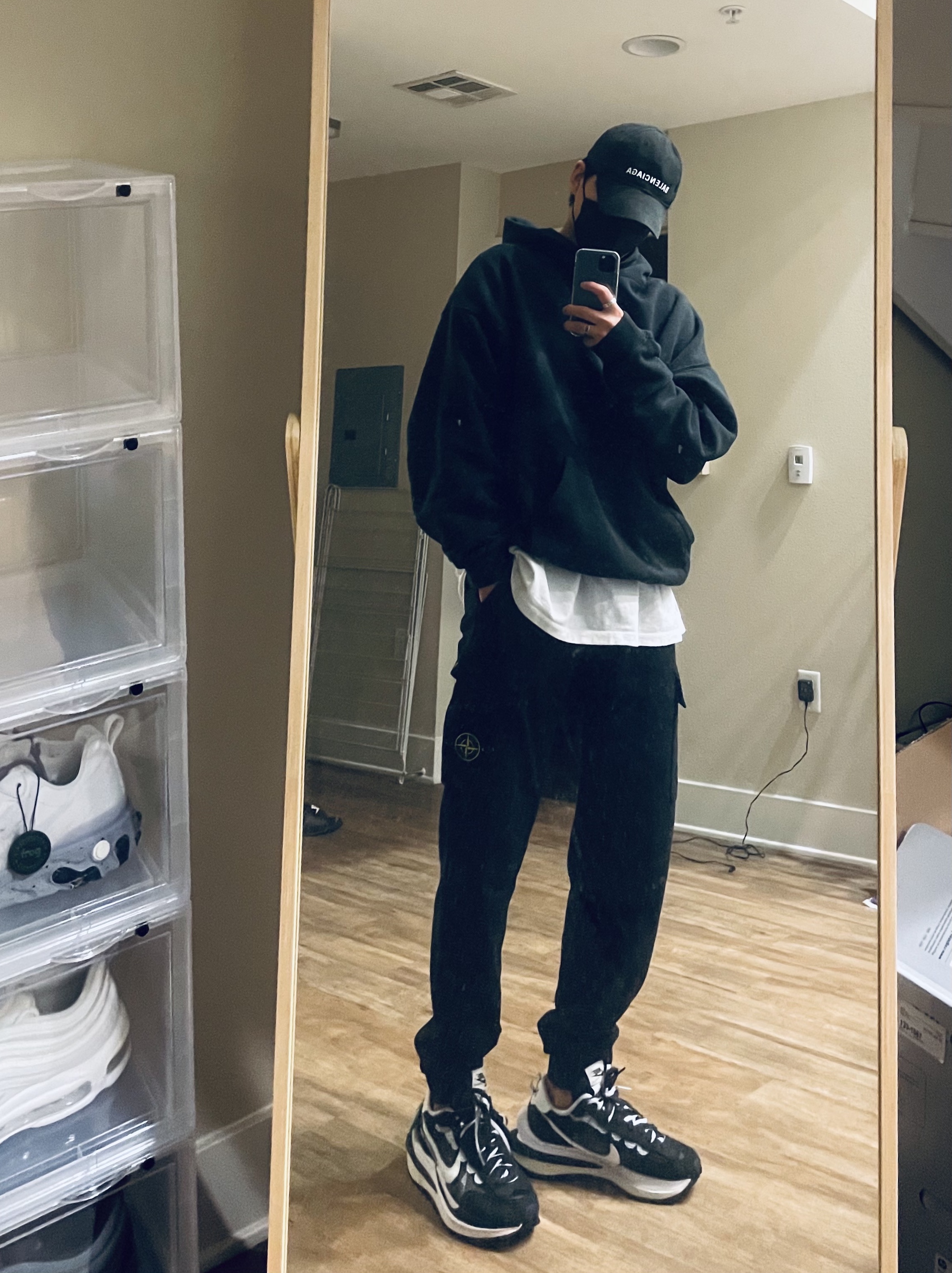 Nike x Sacai VaporWaffle Black White 착용 스타일