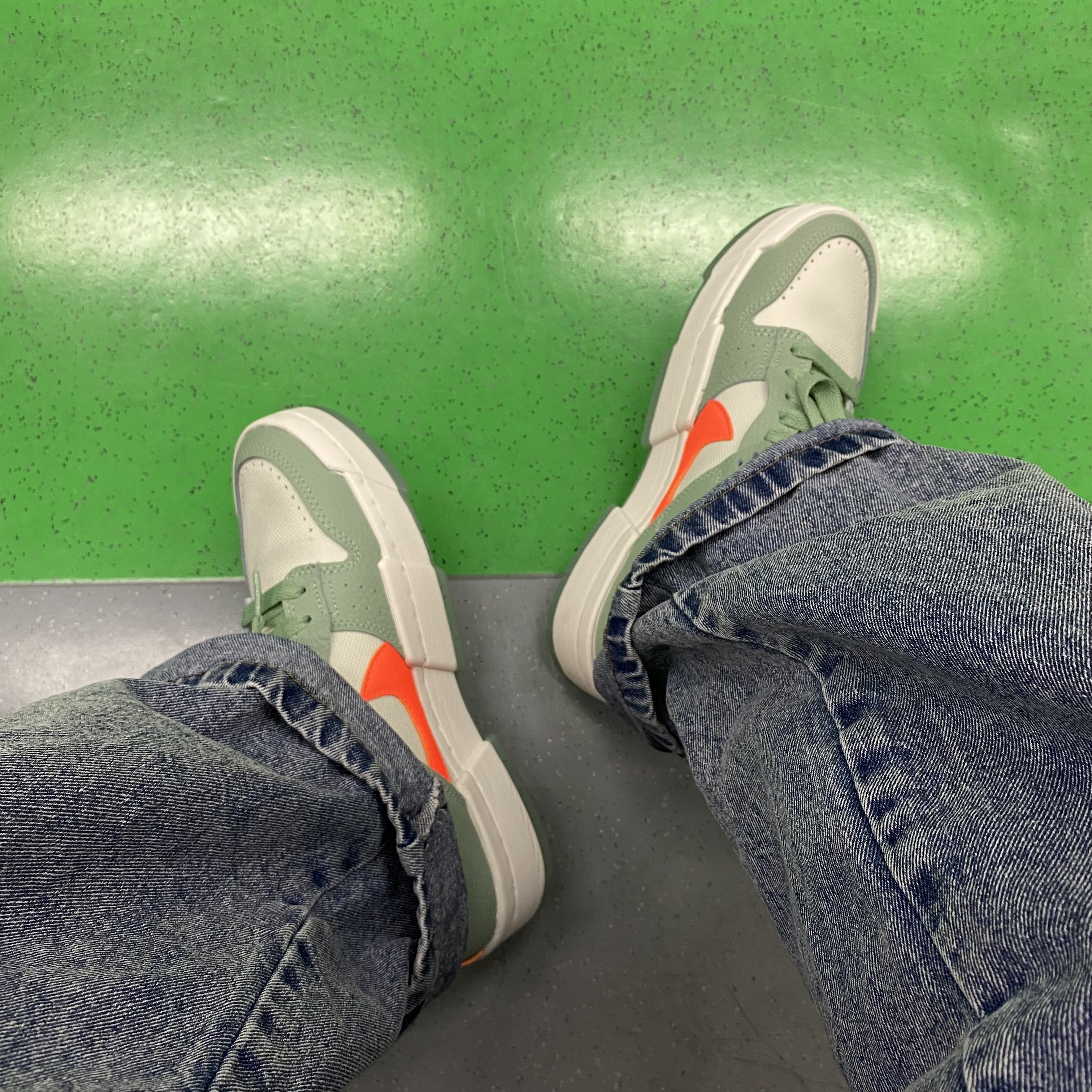 (W) Nike Dunk Low Disrupt Sea Glass 착용 스타일 - 2