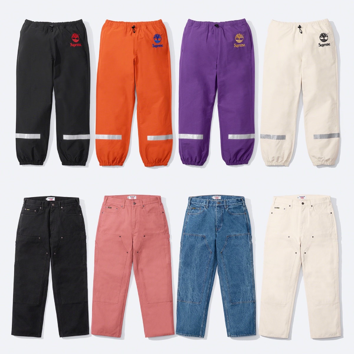Timberland x Supreme 6 Inch Boot Wheat - Medium, Supreme x Timberland Double Knee Painter Pants Black - 21SS 착용 스타일 - 4
