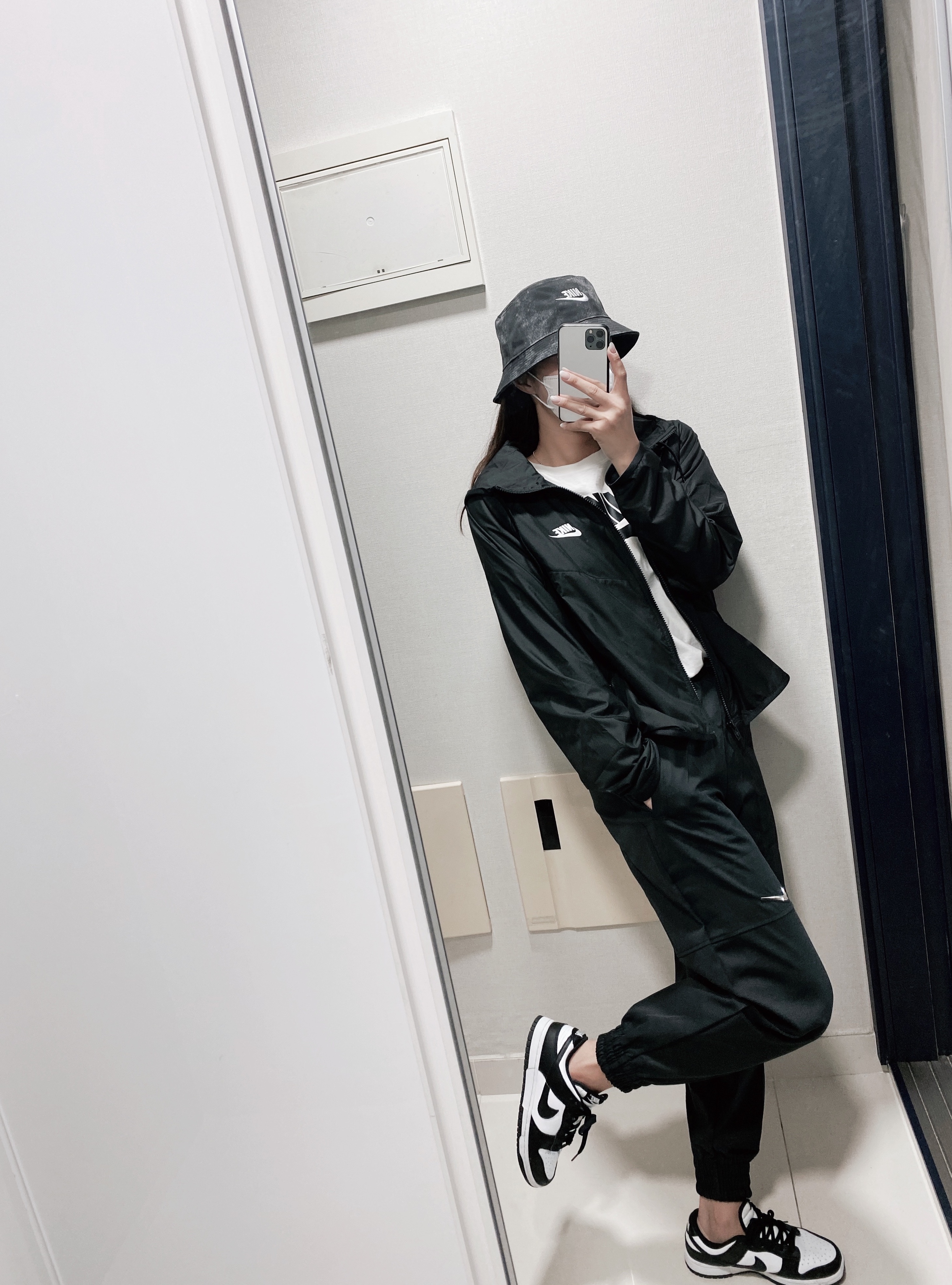 Nike Dunk Low Retro Black, (W) Nike Dunk Low Black 착용 스타일
