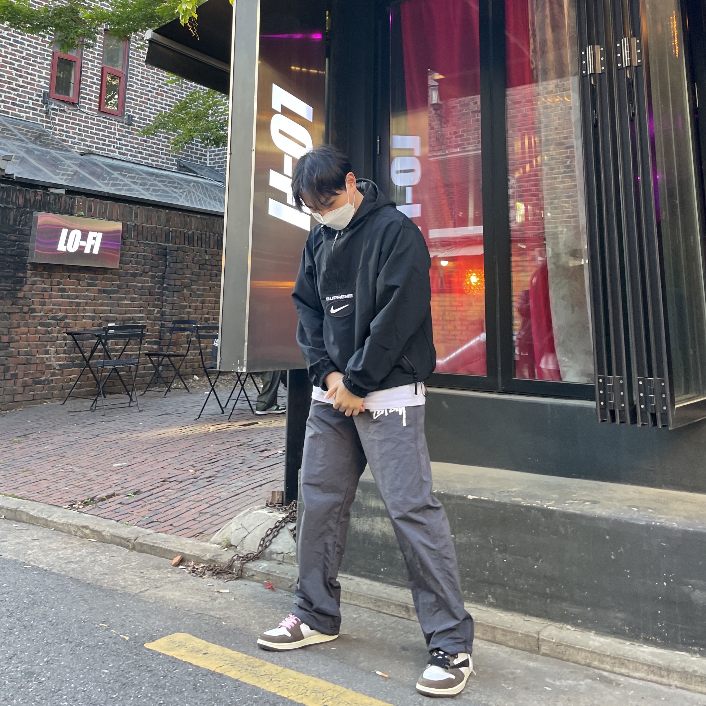 Supreme x Nike Jewel Reversible Ripstop Anorak Black - 20FW, Nike x Stussy Beach Pants Off Noir 착용 스타일