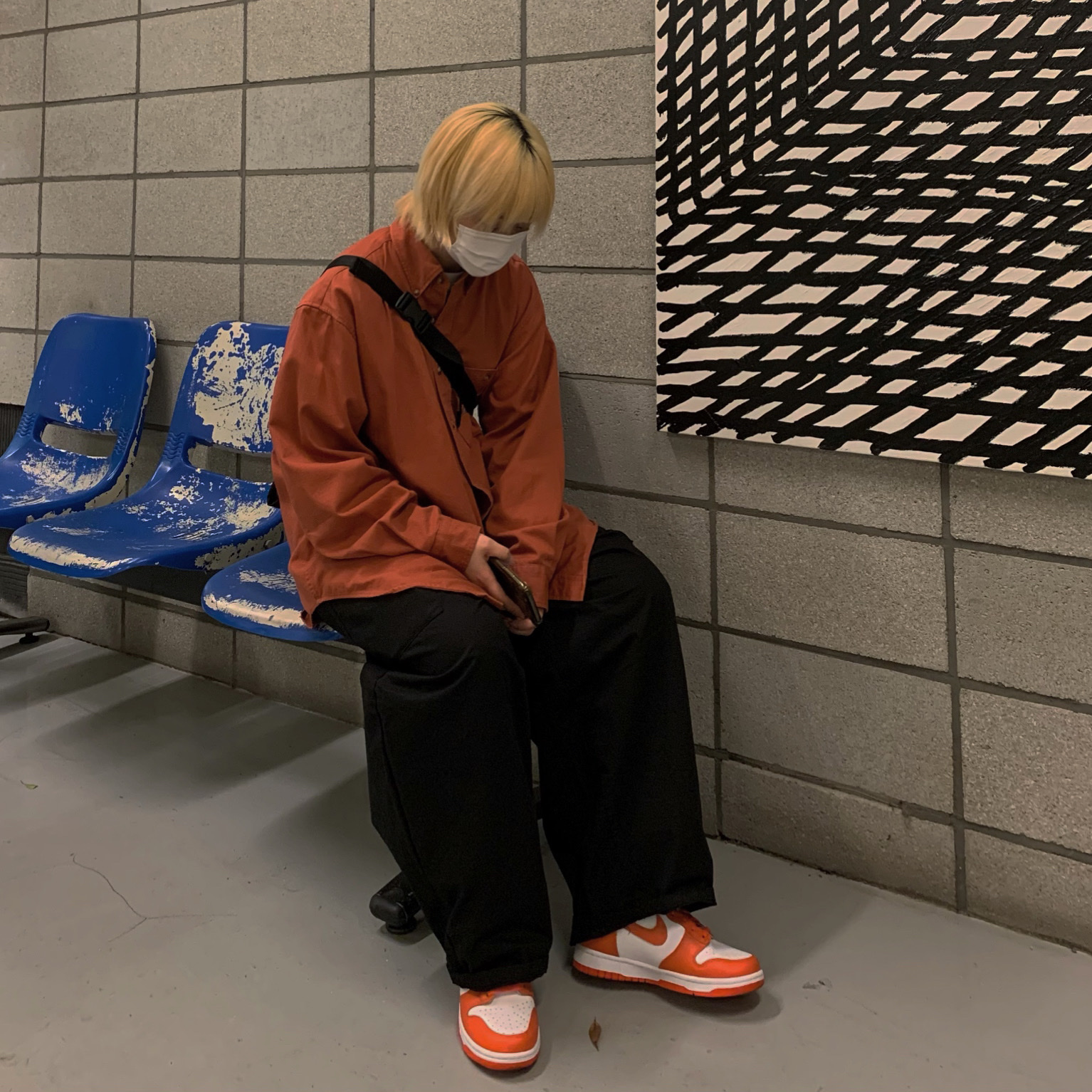 (W) Nike Dunk High Orange Blaze 착용 스타일 - 2