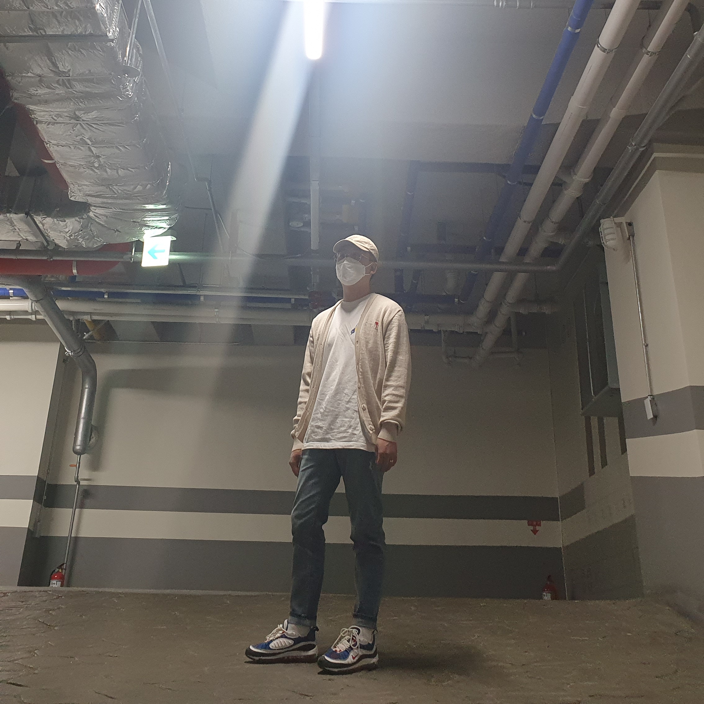 Nike Air Max 98 Gundam 2018, AMI de Coeur Wool Cardigan Clay 착용 스타일 - 2