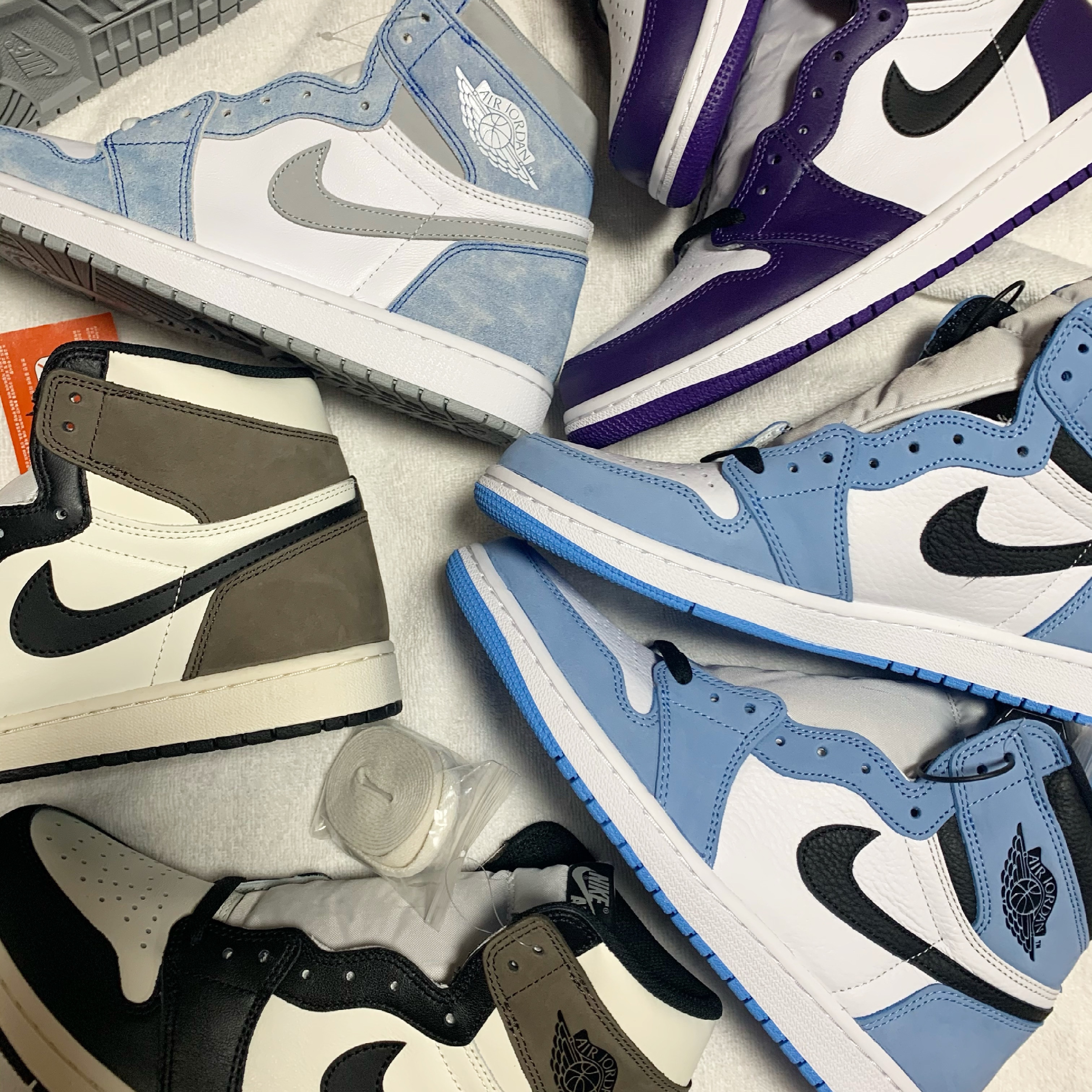 Jordan 1 Retro High OG Hyper Royal, Jordan 1 Retro High OG Court Purple 2020 착용 스타일