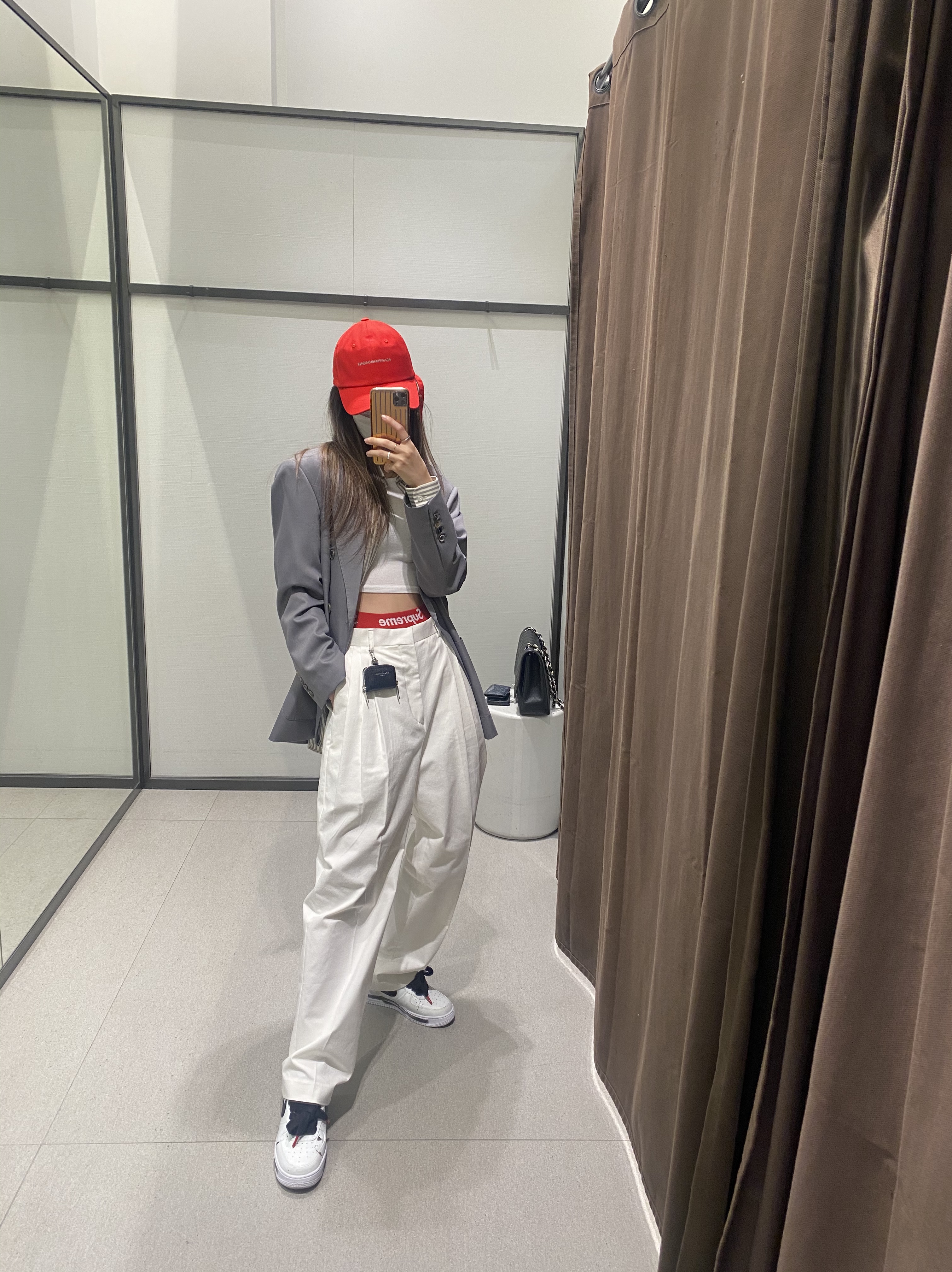 Nike x Peaceminusone Air Force 1 Low Para-Noise 2.0, Supreme Hanes Boxer Briefs White (4 Pack) 착용 스타일 - 1