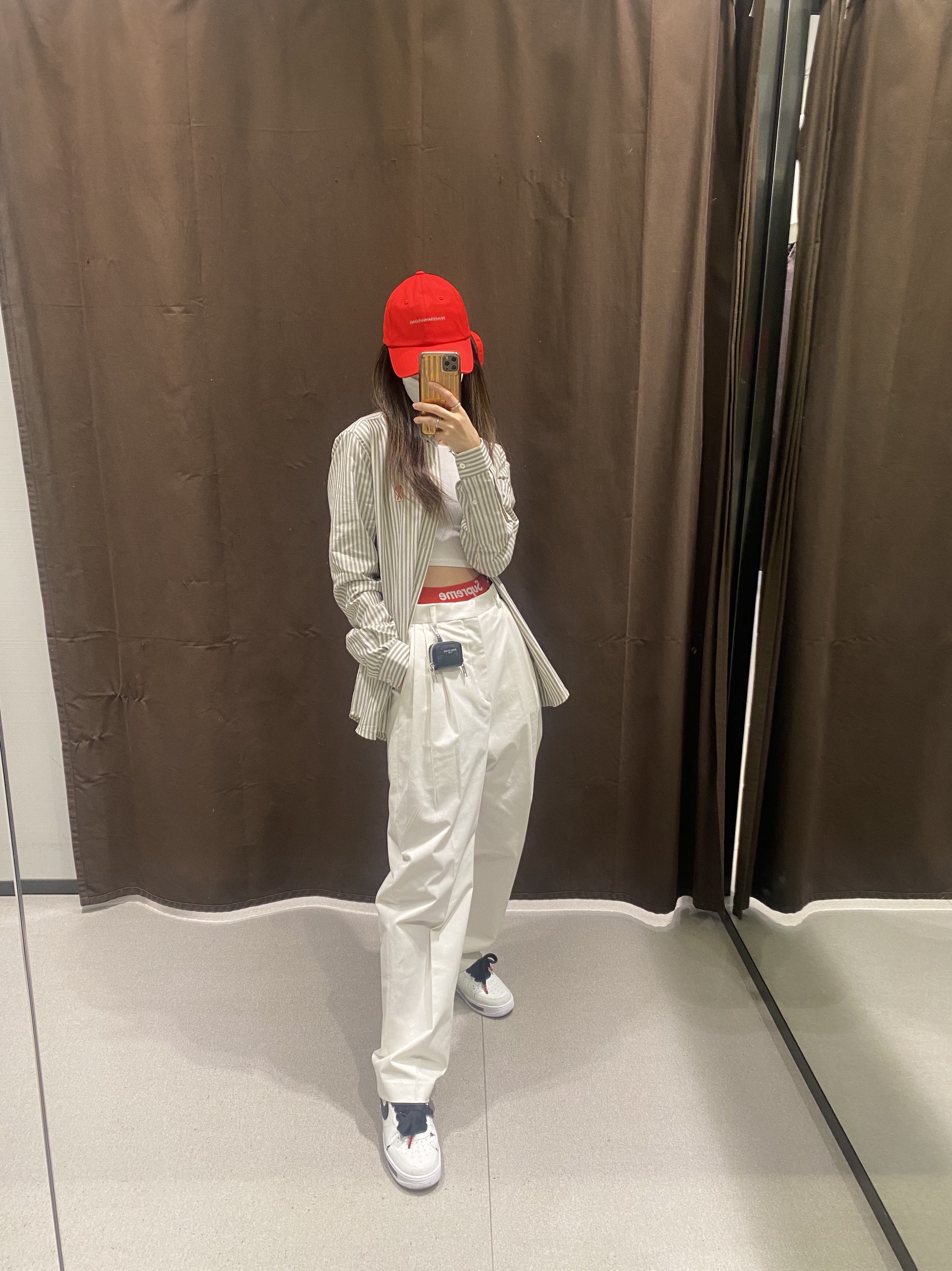 Nike x Peaceminusone Air Force 1 Low Para-Noise 2.0, Supreme Hanes Boxer Briefs White (4 Pack) 착용 스타일 - 2