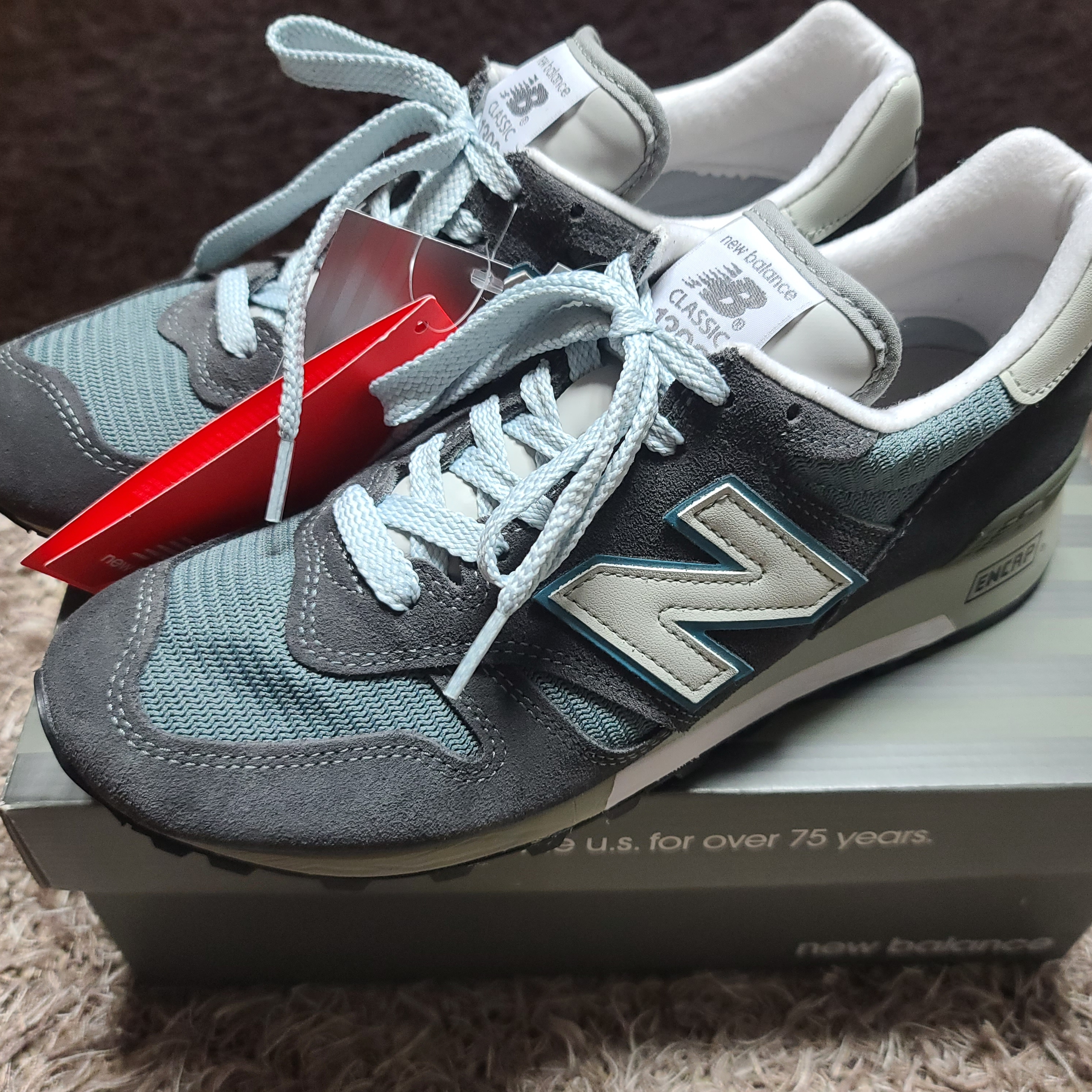 New Balance 1300 Made in USA Steel Blue - D Standard 착용 스타일
