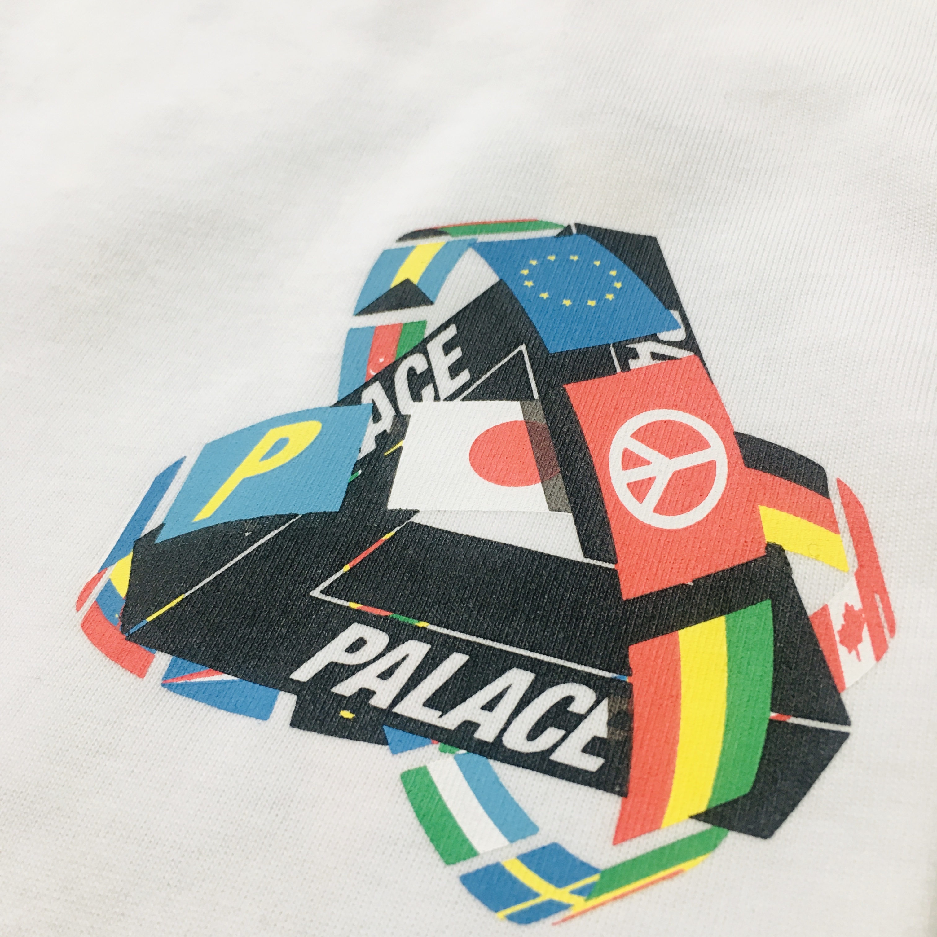 Palace Tri-Flag T-Shirt White - 21SS 착용 스타일