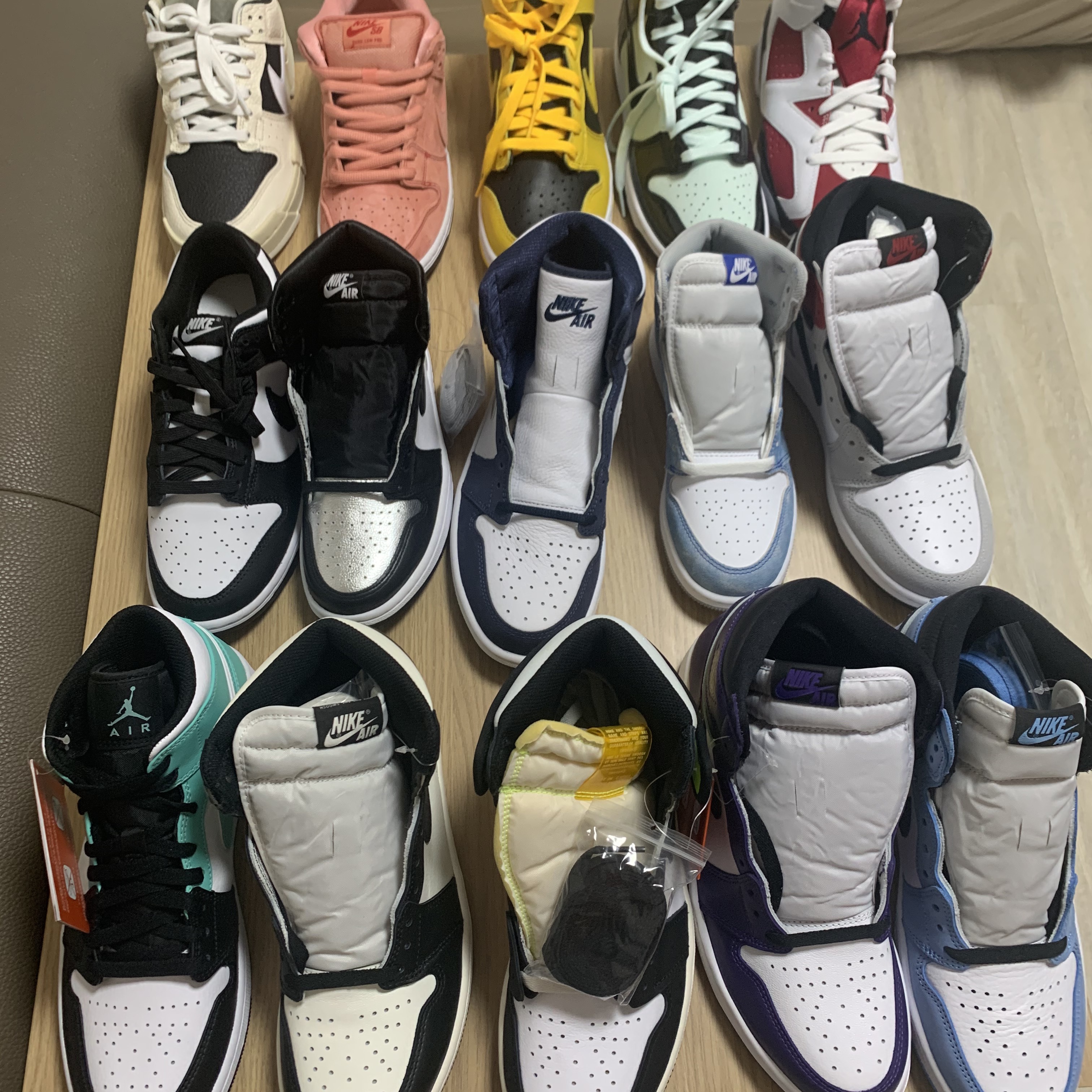 Jordan 1 Retro High OG University Blue, Jordan 1 Retro High OG Court Purple 2020 착용 스타일 - 2