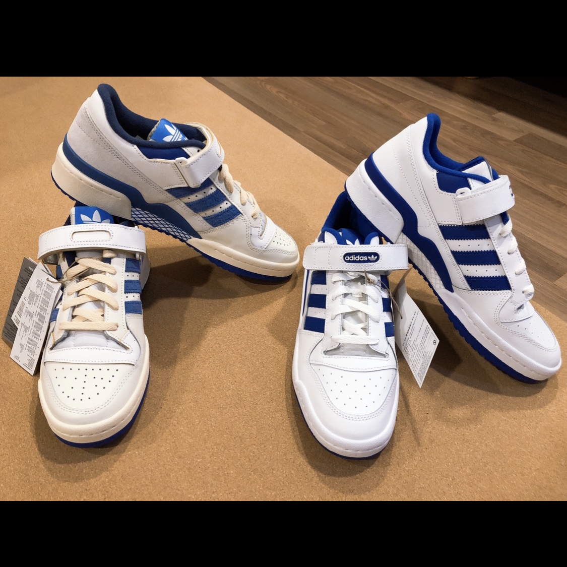 Adidas Forum Low White Royal Blue, Adidas OG Forum 84 Low Blue Thread 착용 스타일