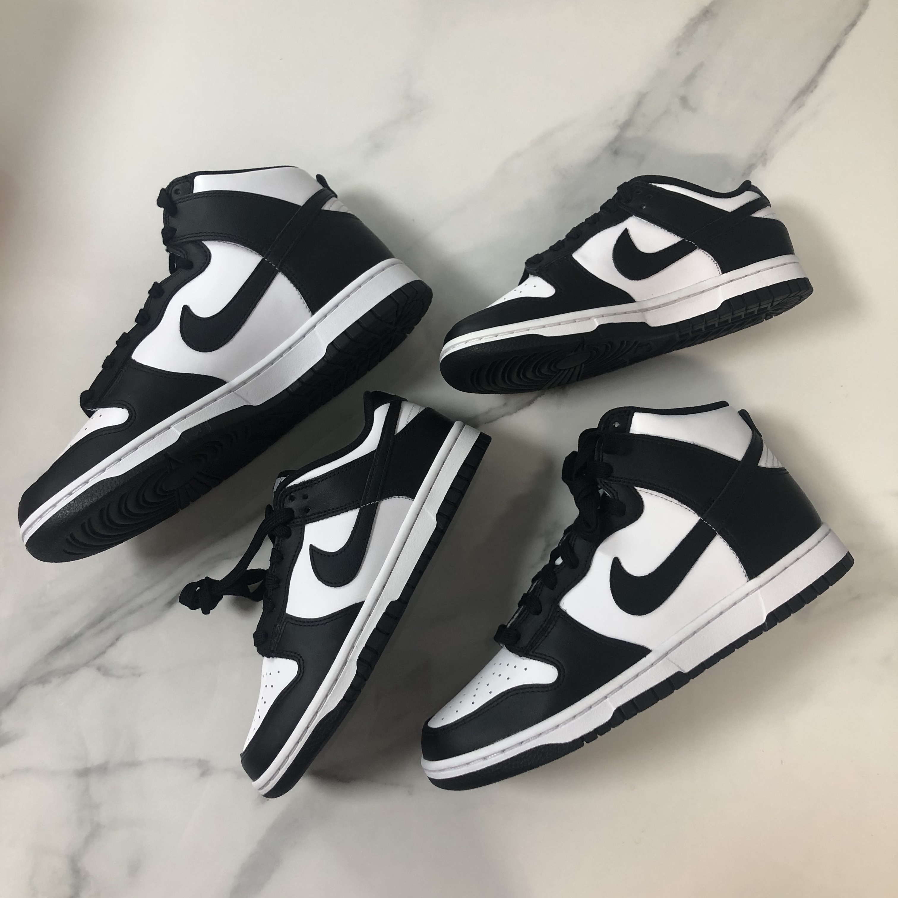 (W) Nike Dunk Low Black, Nike Dunk High Retro Black and White 착용 스타일