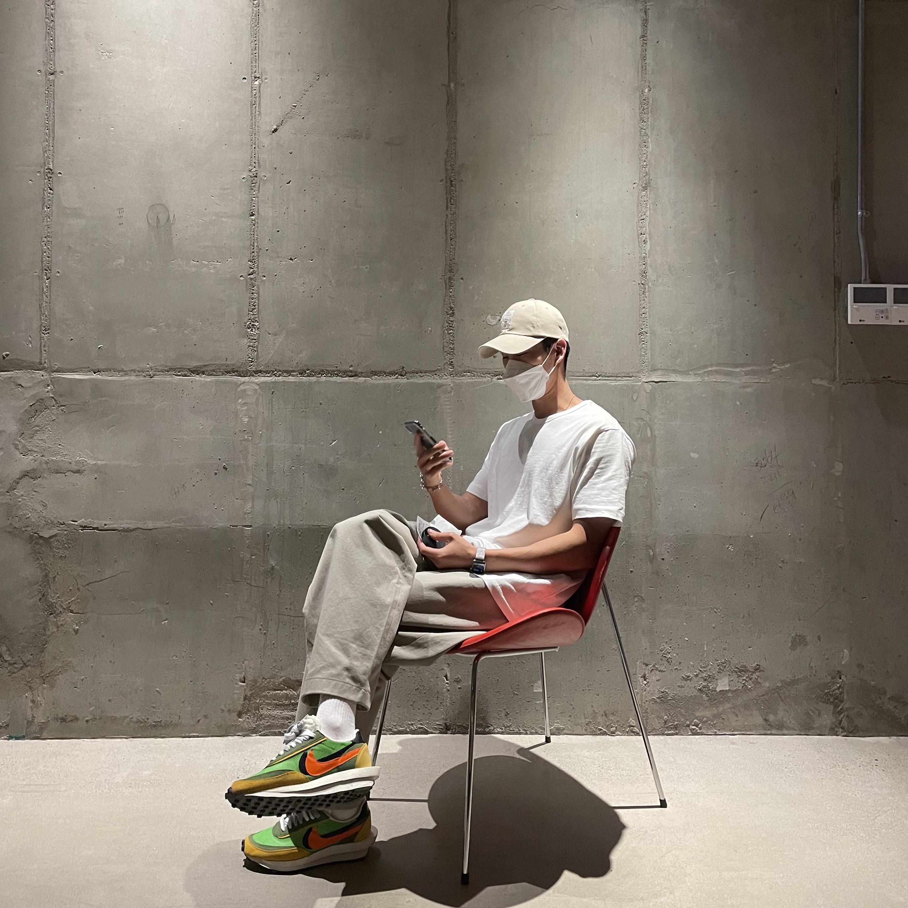 Nike x Sacai LDWaffle Green Multi 착용 스타일