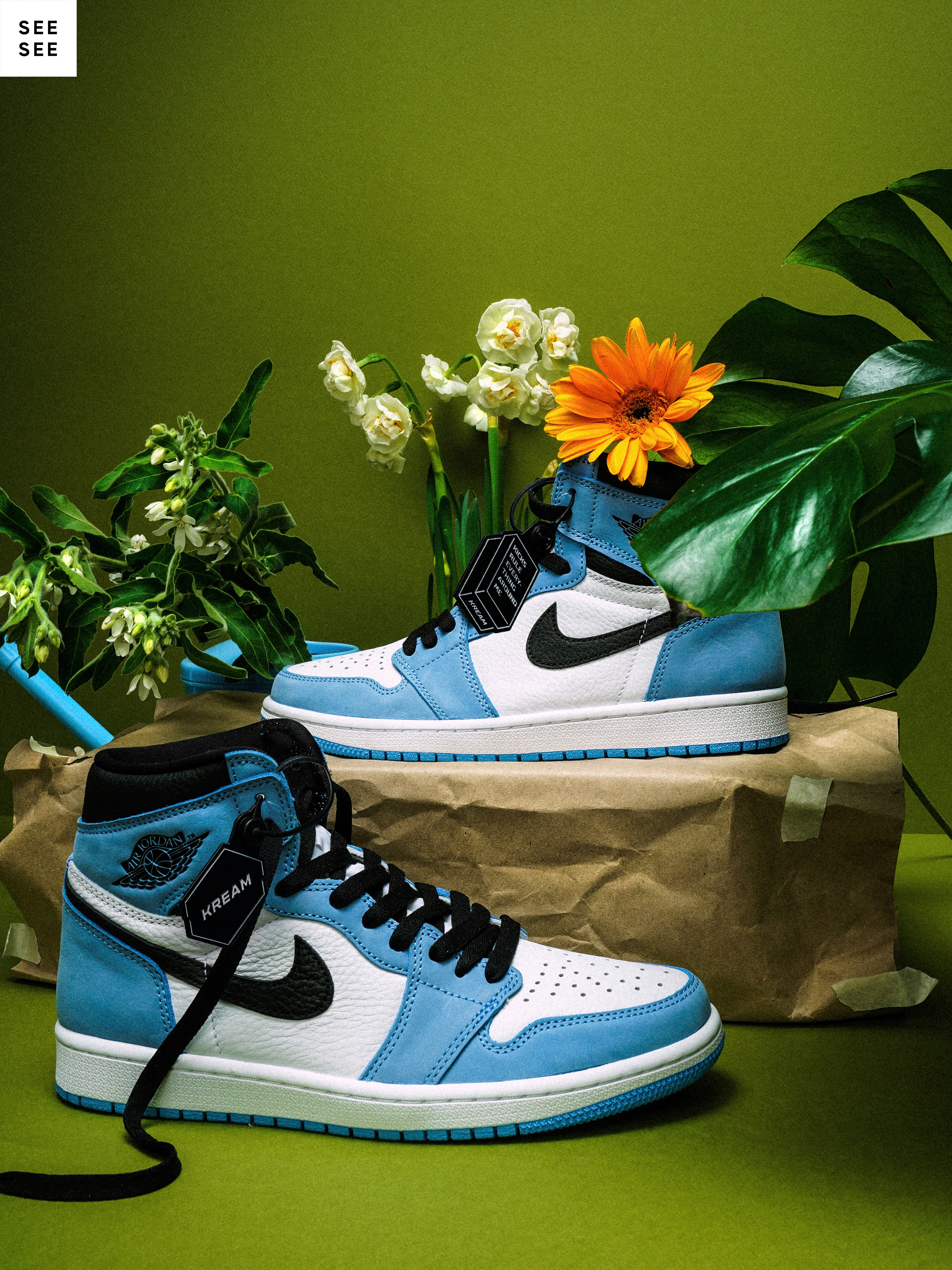 Jordan 1 Retro High OG University Blue 착용 스타일 - 1