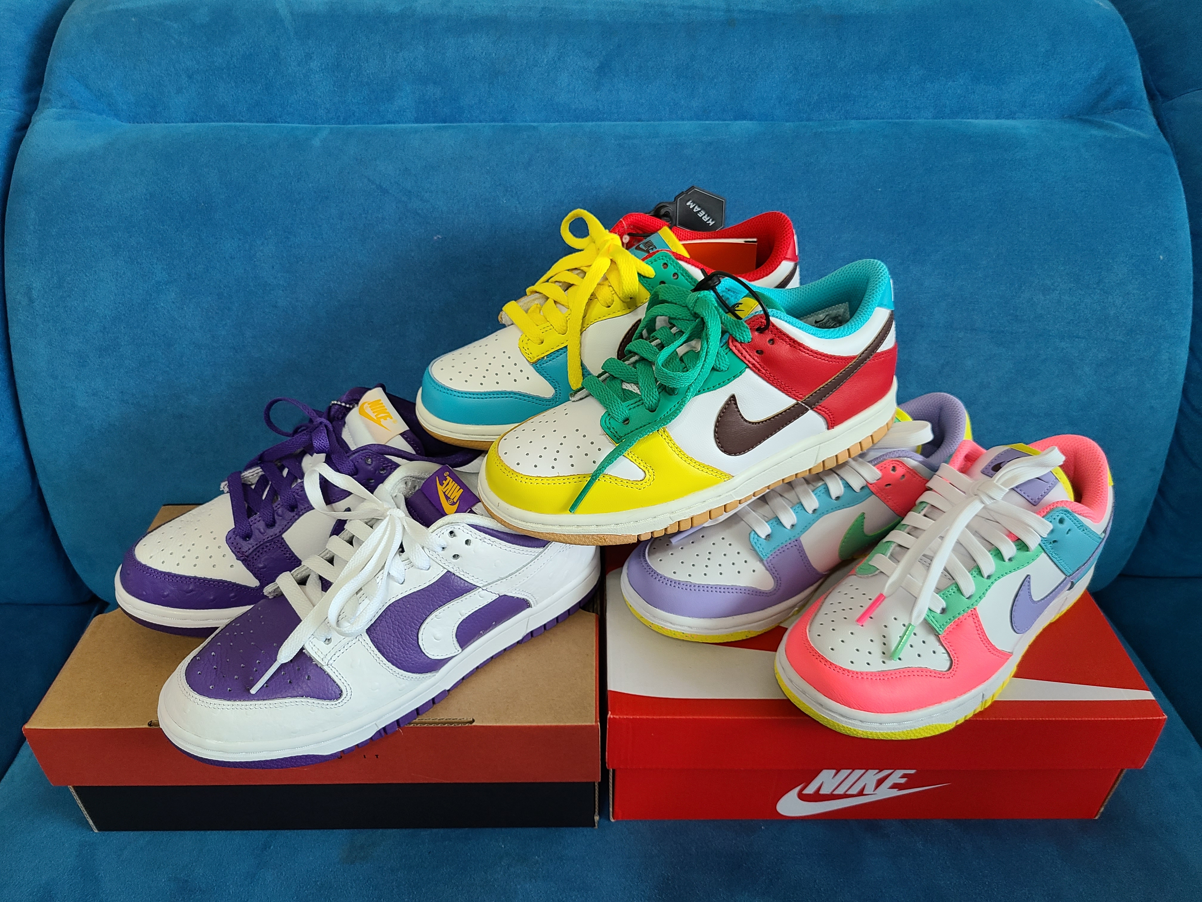 (GS) Nike Dunk Low SE Free.99 White, (W) Nike Dunk Low SE Flip 착용 스타일 - 1