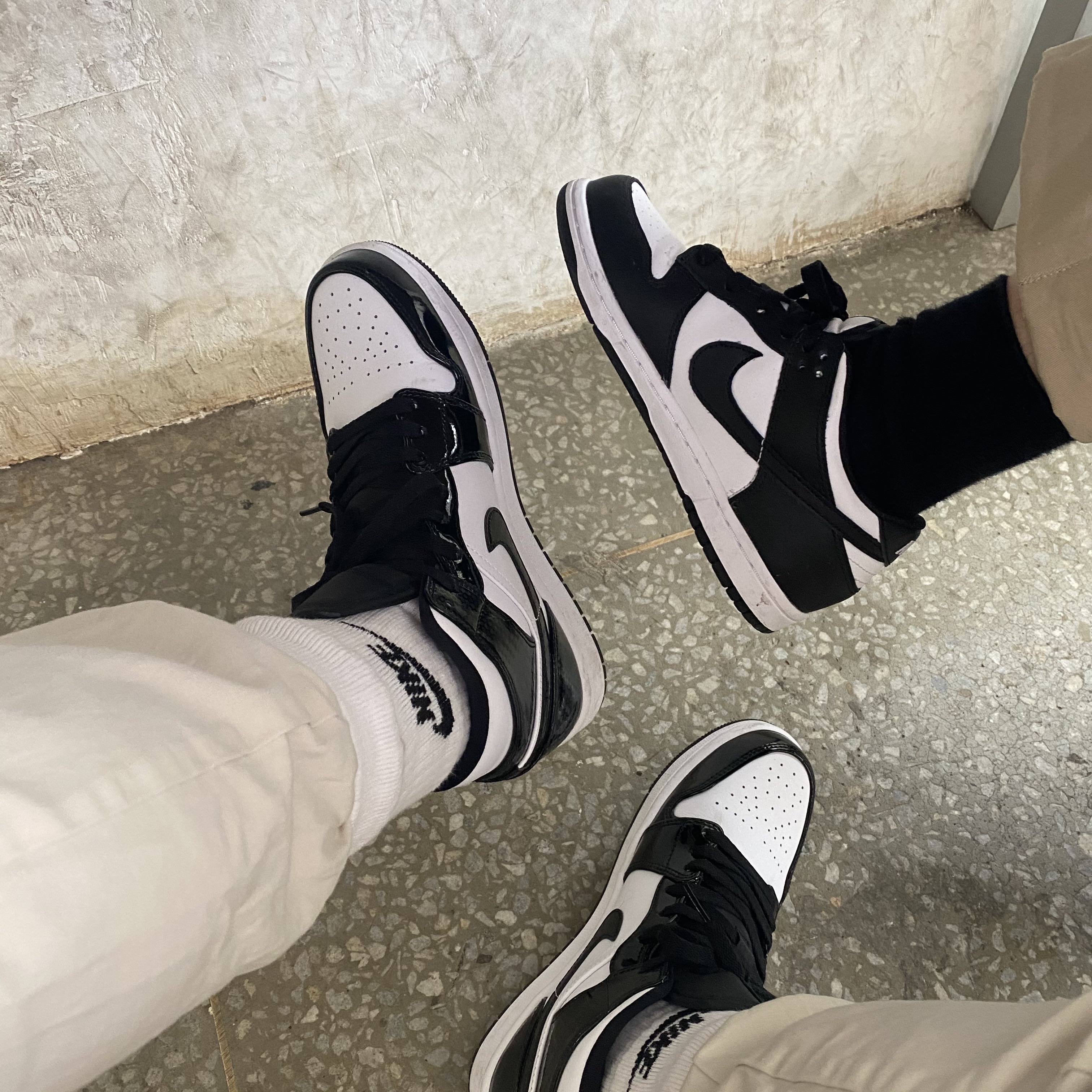 Jordan 1 Mid SE ASW Black, (W) Nike Dunk Low Black 착용 스타일