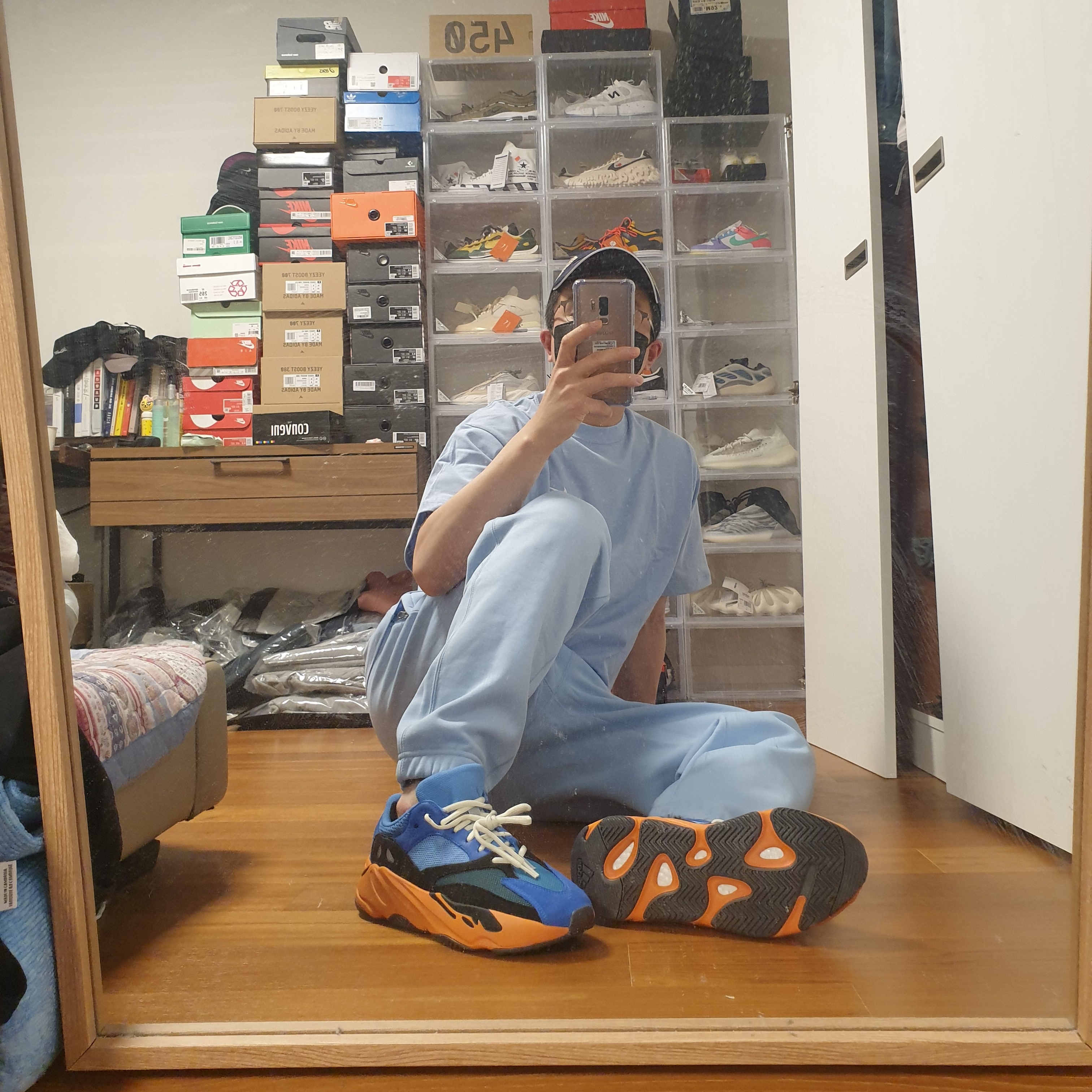 Nike NRG Solo Swoosh Fleece Pants Psychic Blue - US/EU, Nike NRG Solo Swoosh T-Shirt Psychic Blue - US/EU 착용 스타일 - 5