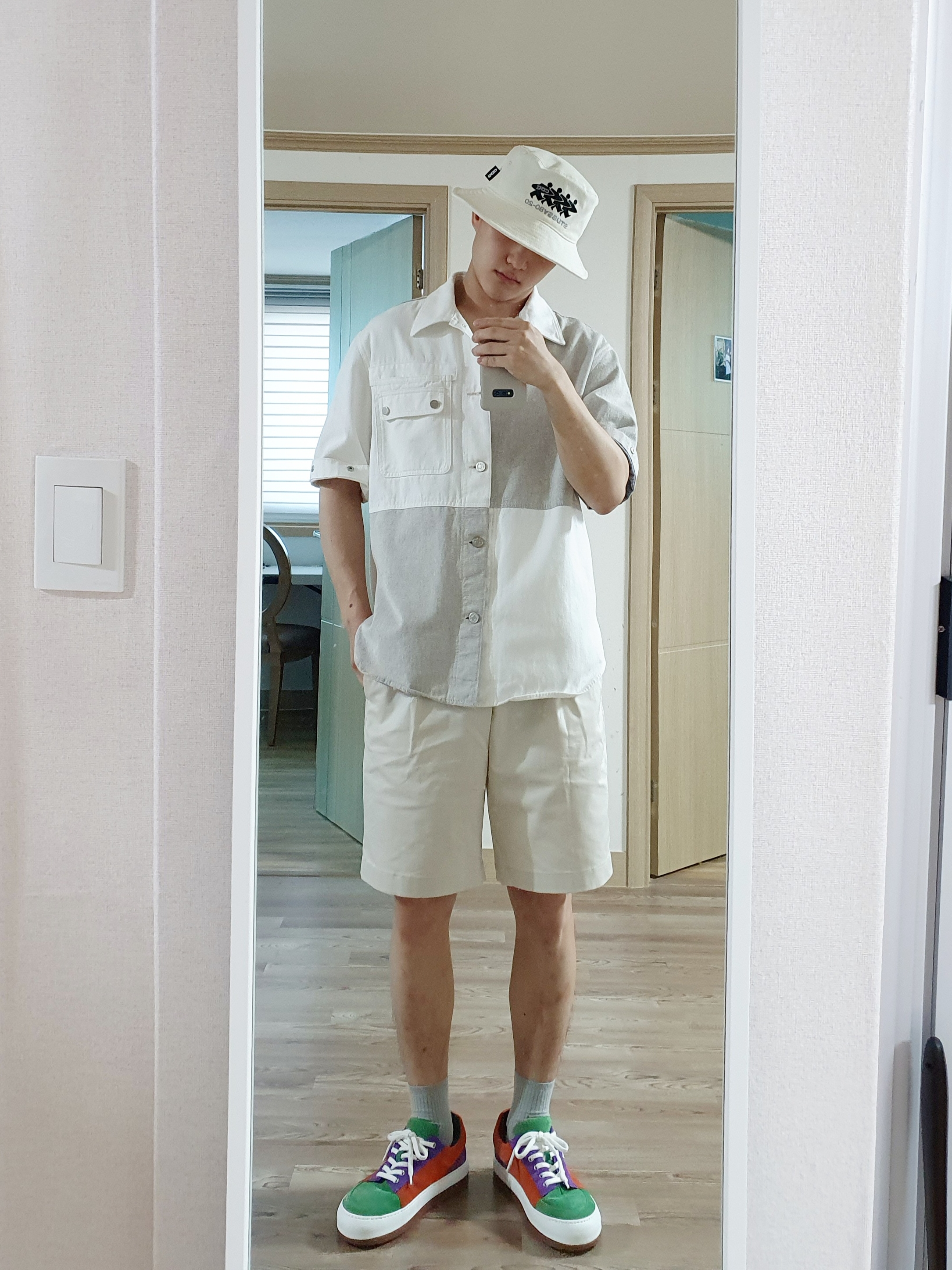 Stussy x CDG Canvas Bucket Hat 착용 스타일 - 3
