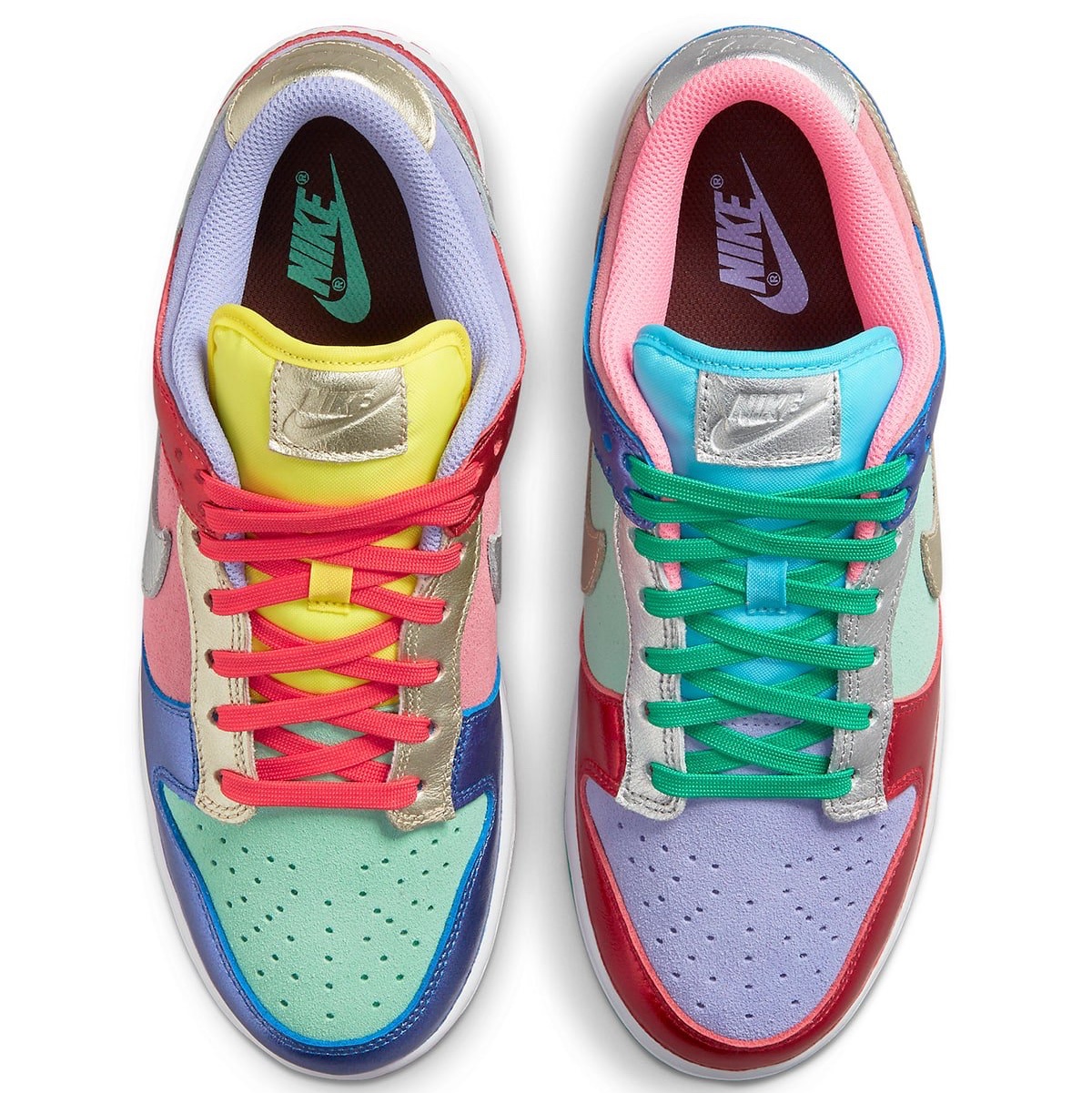(W) Nike Dunk Low SE Candy, Nike Dunk Low SE Free.99 White 착용 스타일 - 4