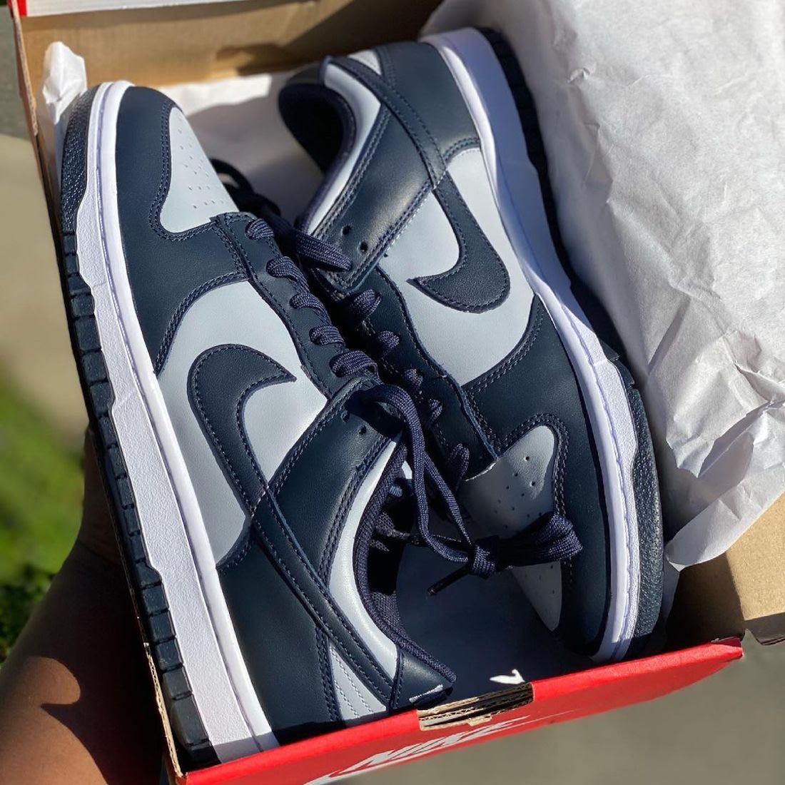 Nike Dunk High Premium SB Georgetown, (W) Nike Dunk Low SP College Navy 착용 스타일 - 3