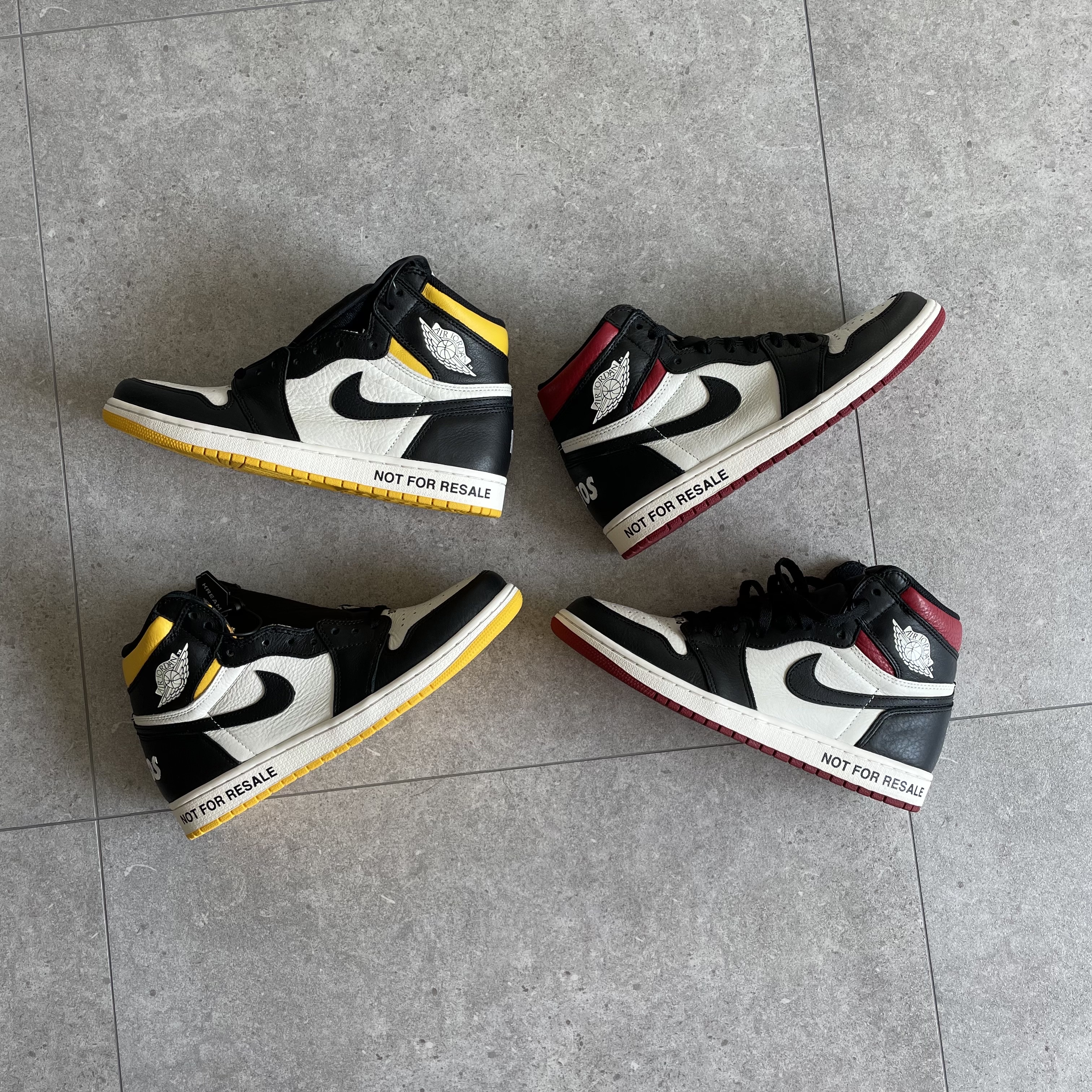 Jordan 1 Retro High Not for Resale Varsity Red, Jordan 1 Retro High Not for Resale Varsity Maize 착용 스타일