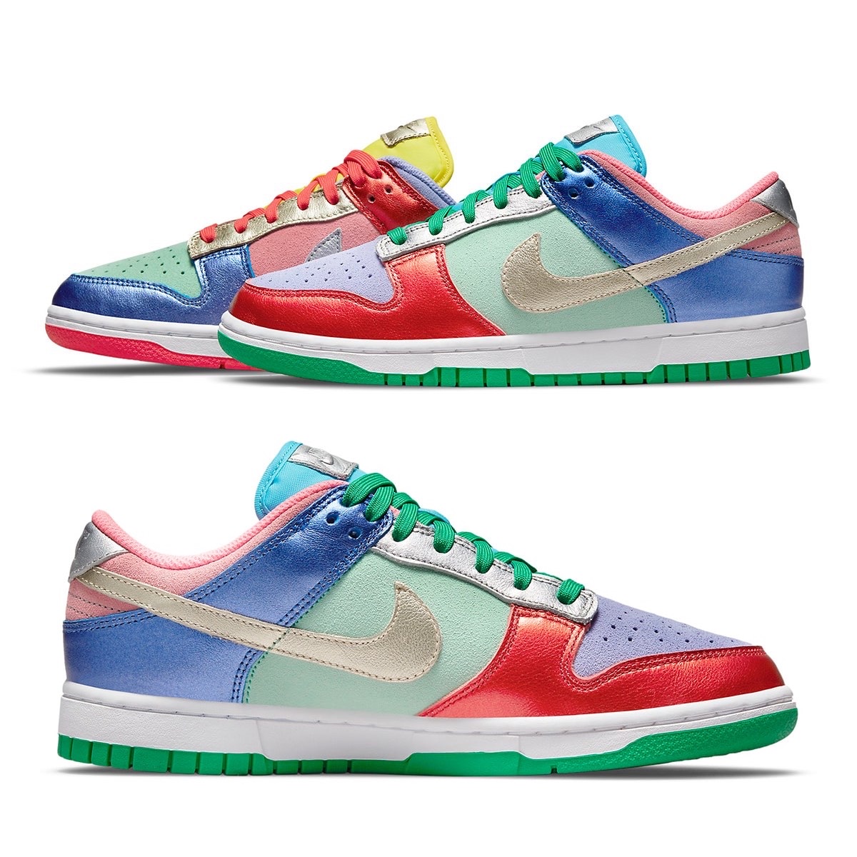 (W) Nike Dunk Low SE Candy, Nike Dunk Low SE Free.99 White 착용 스타일 - 3