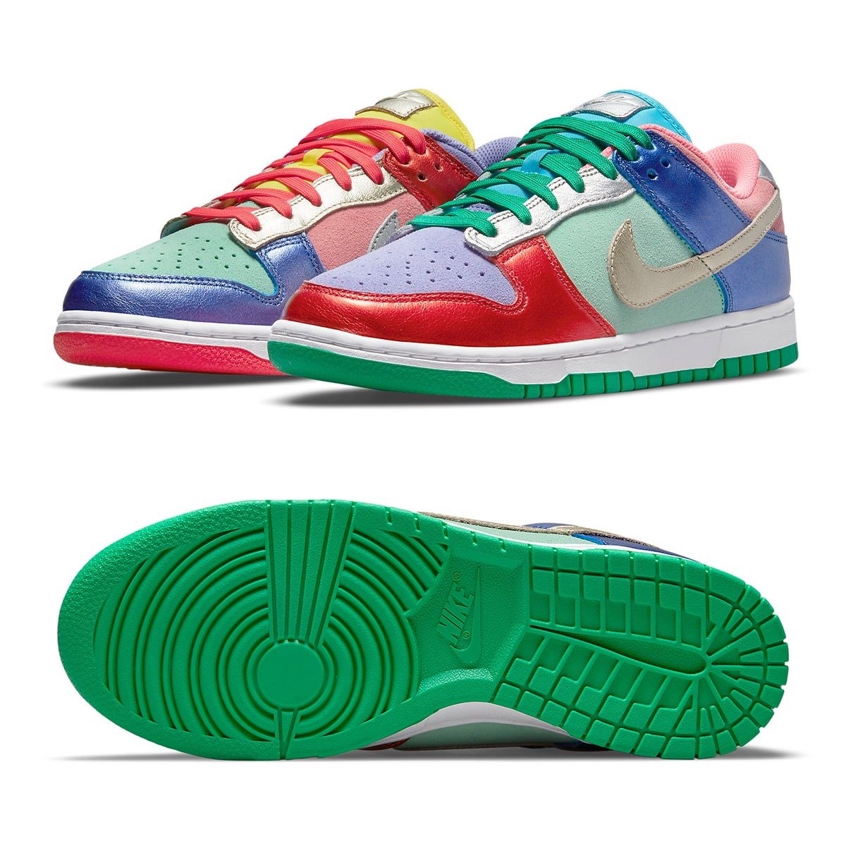 (W) Nike Dunk Low SE Candy, Nike Dunk Low SE Free.99 White 착용 스타일 - 2