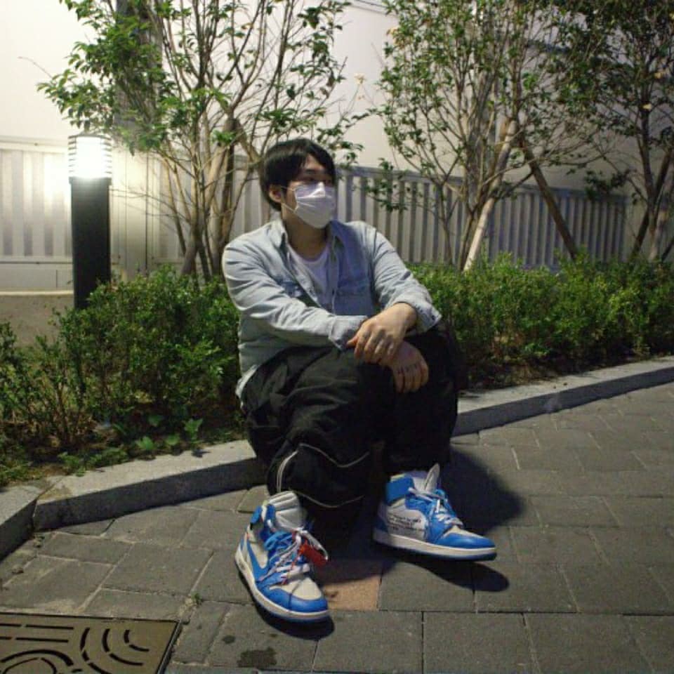 Nike NRG DH Pants Black, Jordan 1 x Off-White Retro High University Blue 착용 스타일 - 4