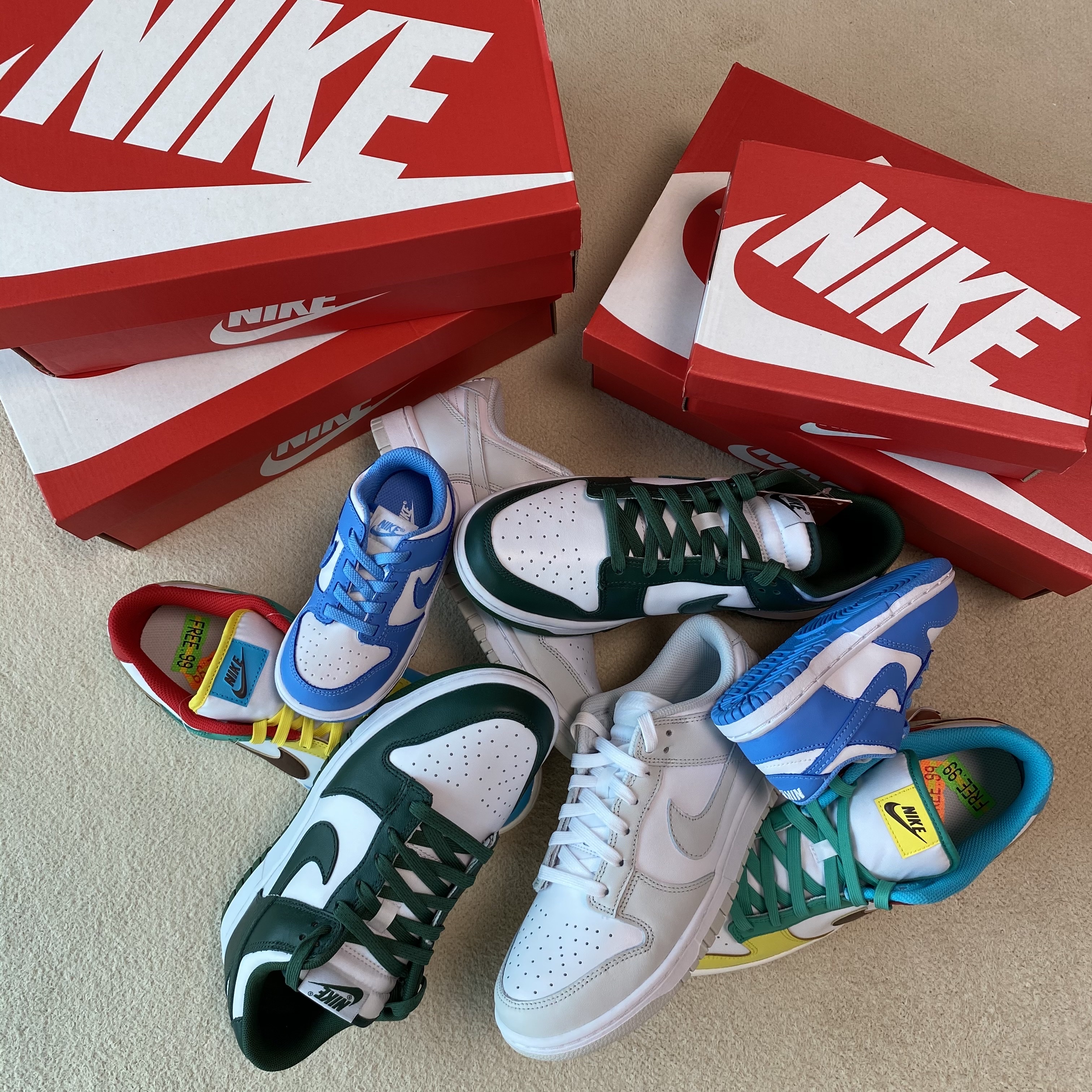 Nike Dunk Low Retro Varsity Green, (W) Nike Dunk Low Photon Dust 착용 스타일