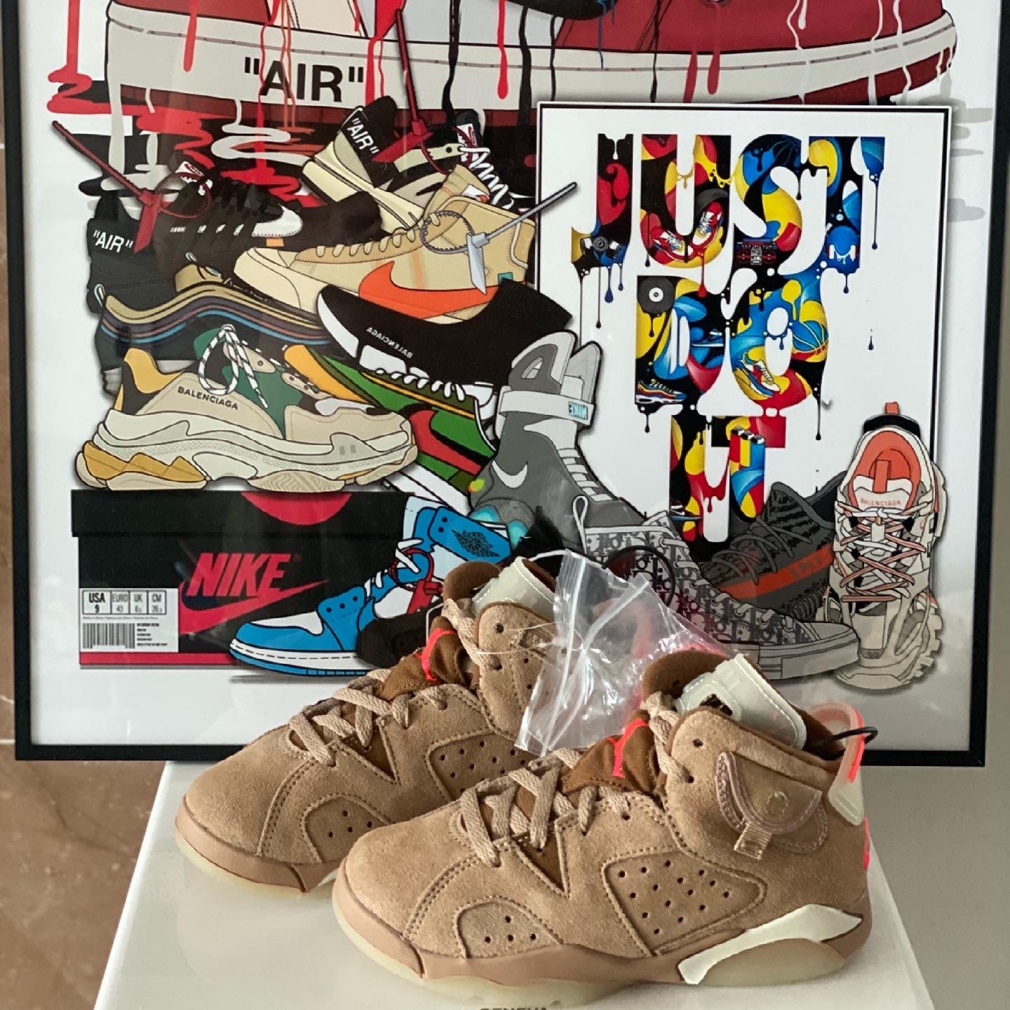 (PS) Jordan 6 x Travis Scott Retro SP British Khaki 착용 스타일 - 1
