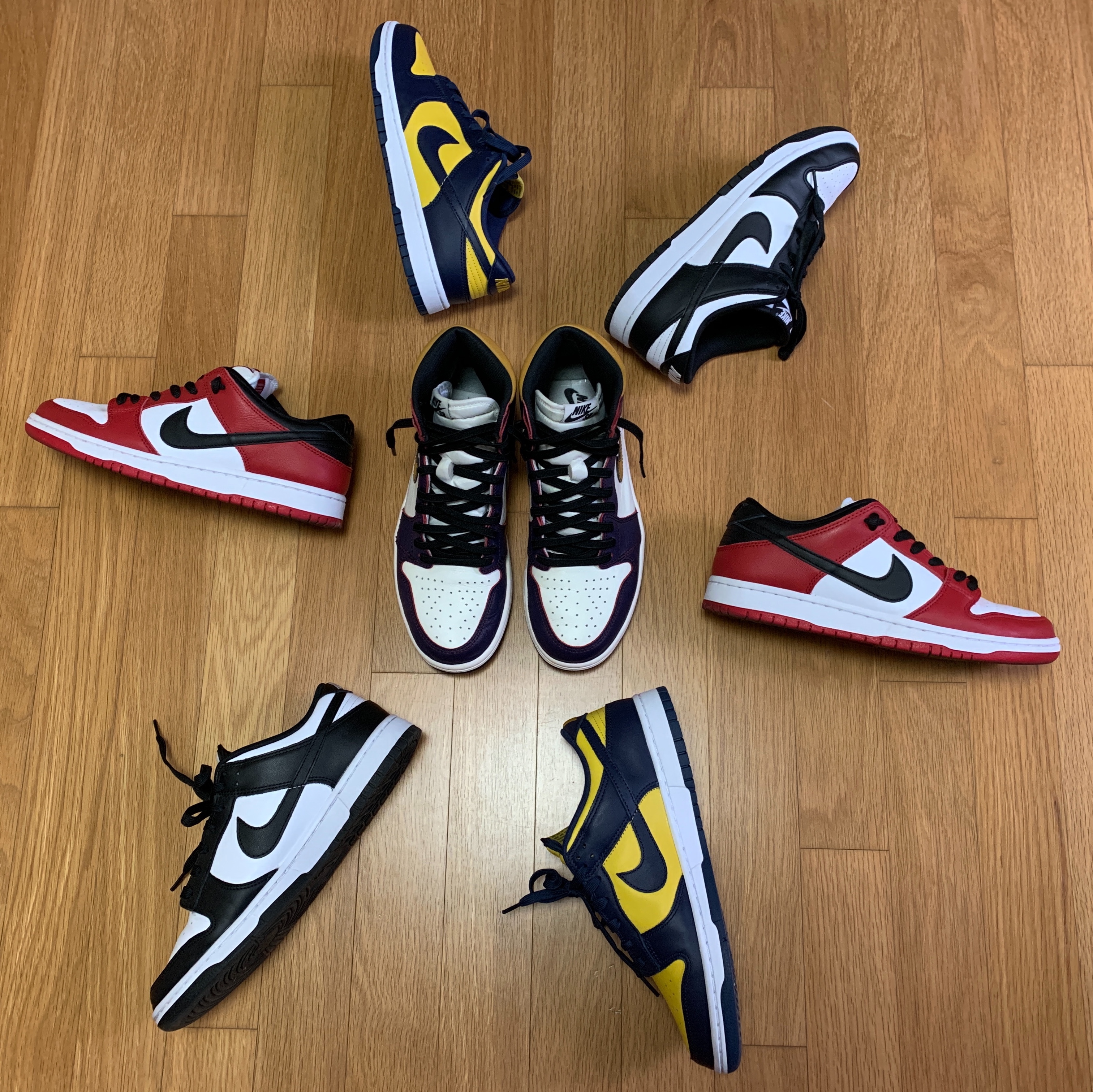 Jordan 1 Retro High OG Defiant SB LA to Chicago, Nike Dunk Low Retro Varsity Maize 착용 스타일