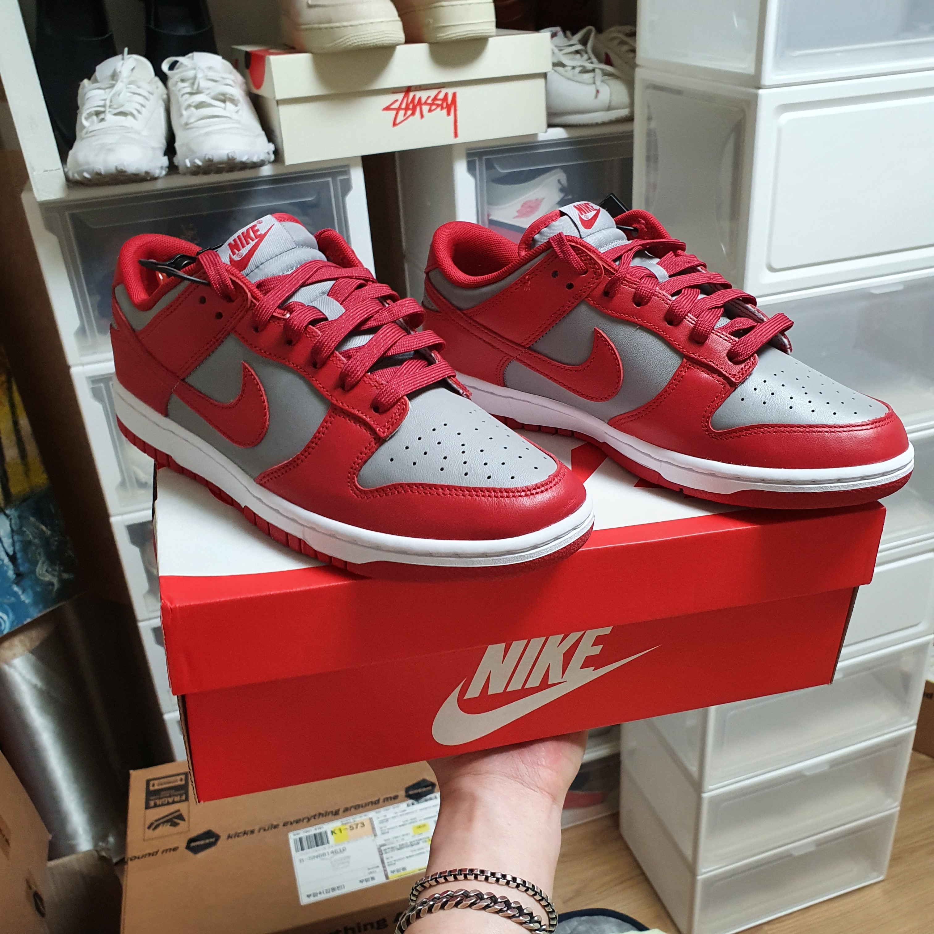 Nike Dunk Low Retro Medium Grey 착용 스타일 - 5