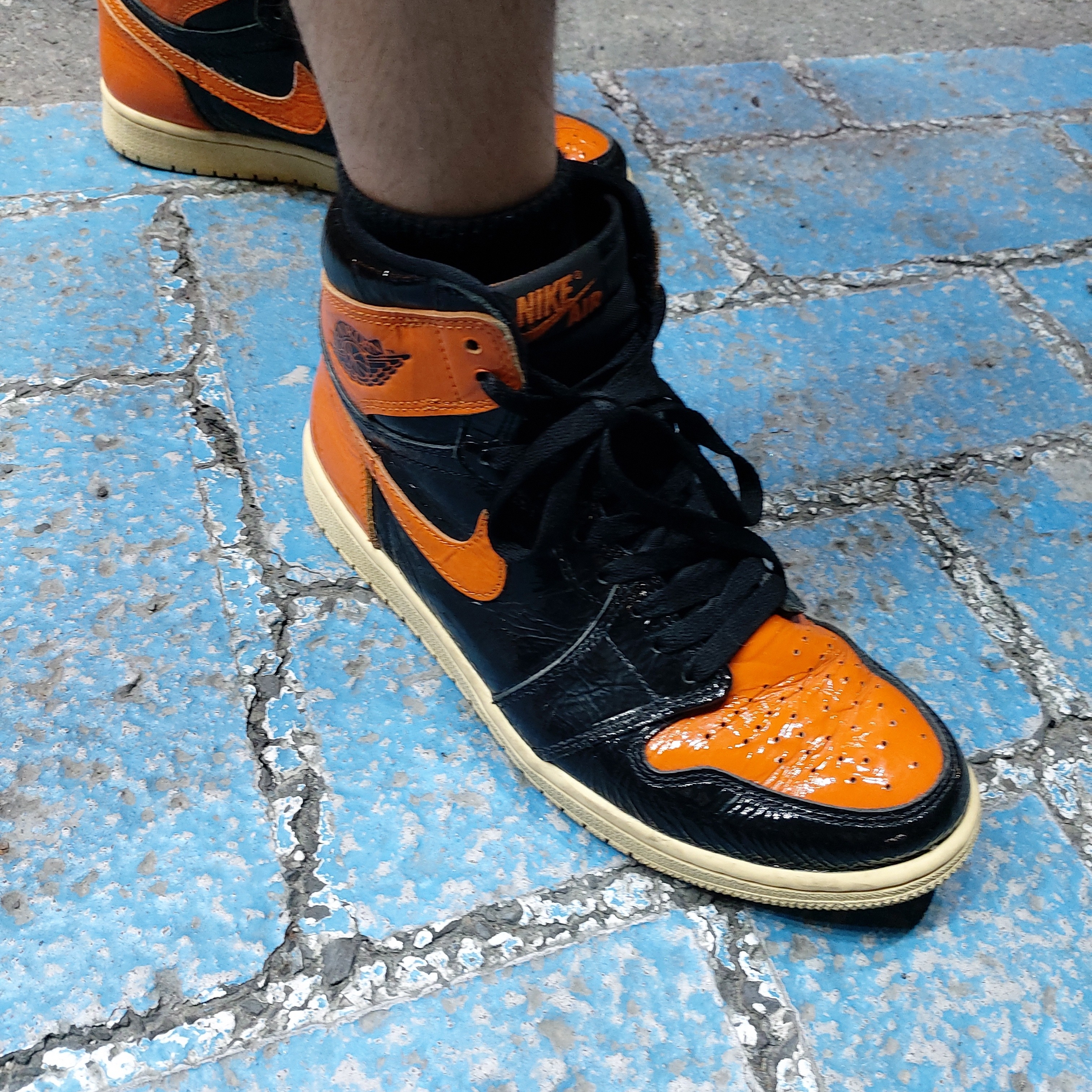 Jordan 1 Retro High Shattered Backboard 3.0, Jordan 1 Retro High OG Pine Green Black 착용 스타일 - 1