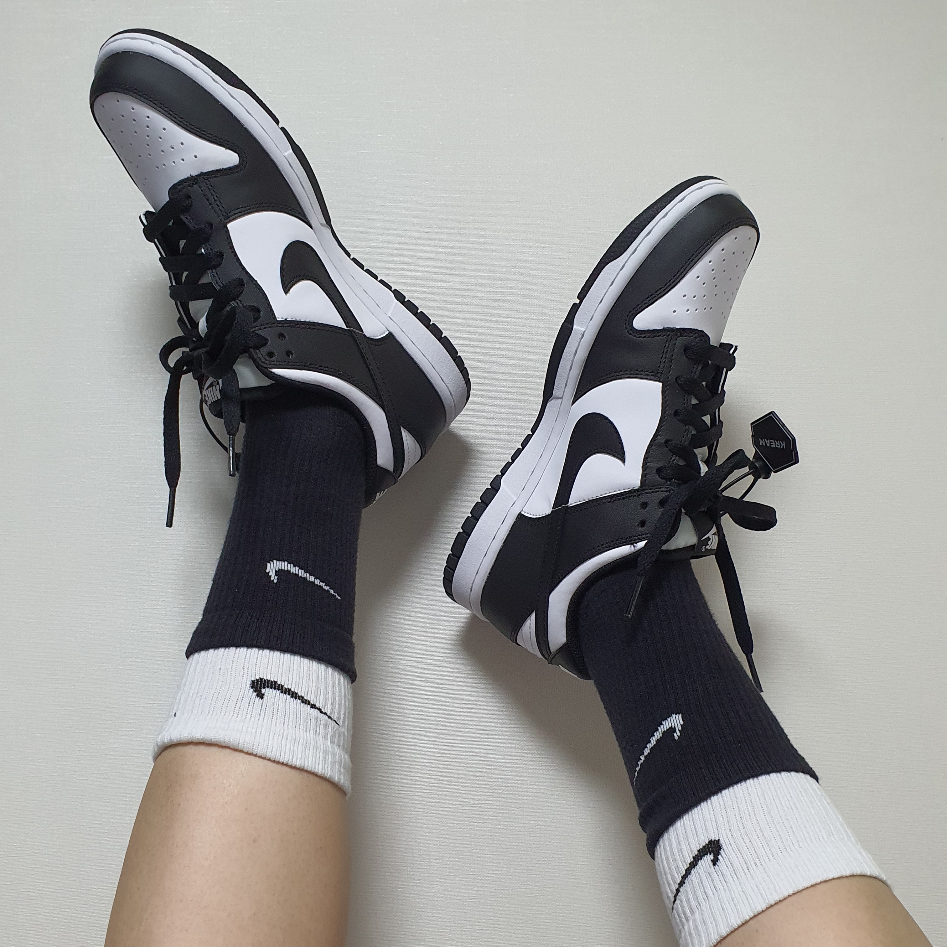Nike Dunk Low Retro Black, (W) Nike Dunk Low Black 착용 스타일