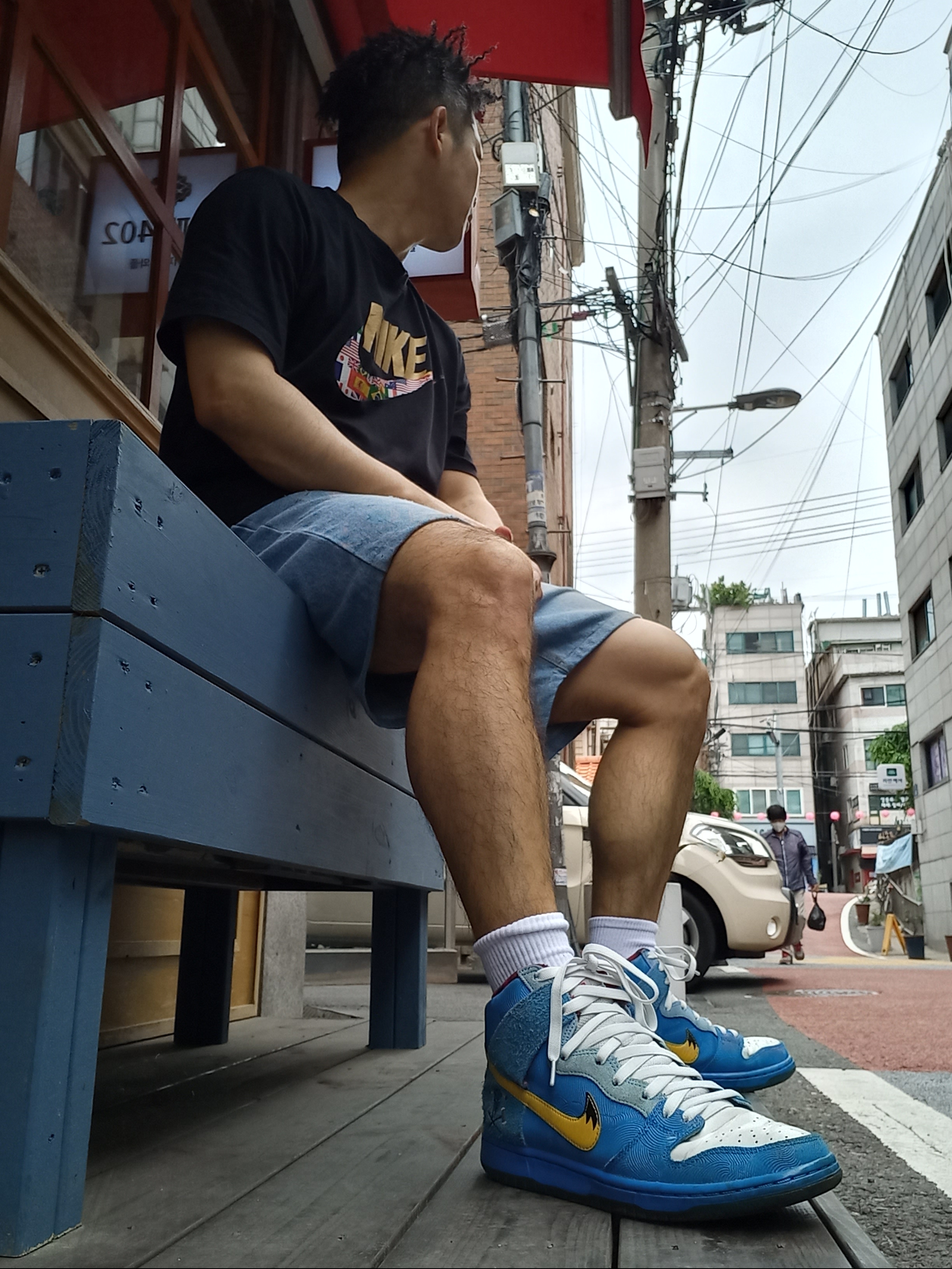 Nike Dunk SB High Familia Blue 착용 스타일