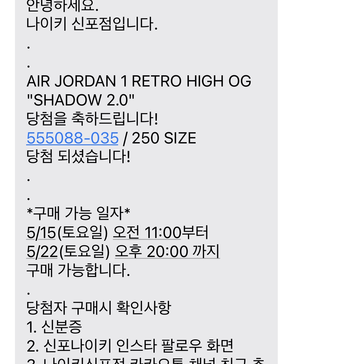 Jordan 1 Retro High OG Shadow 2.0 착용 스타일