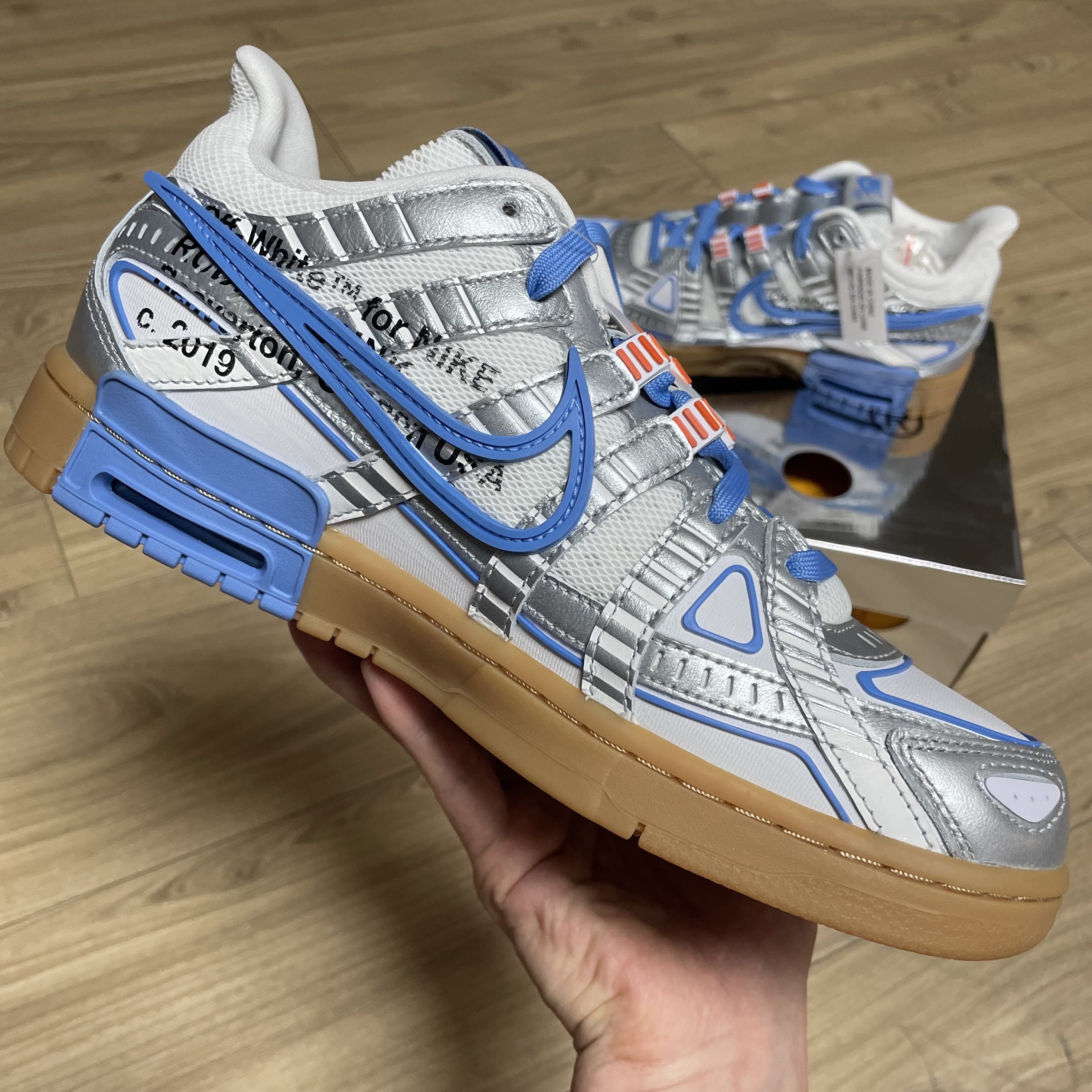 Nike x Off-White Air Rubber Dunk University Blue 착용 스타일 - 3