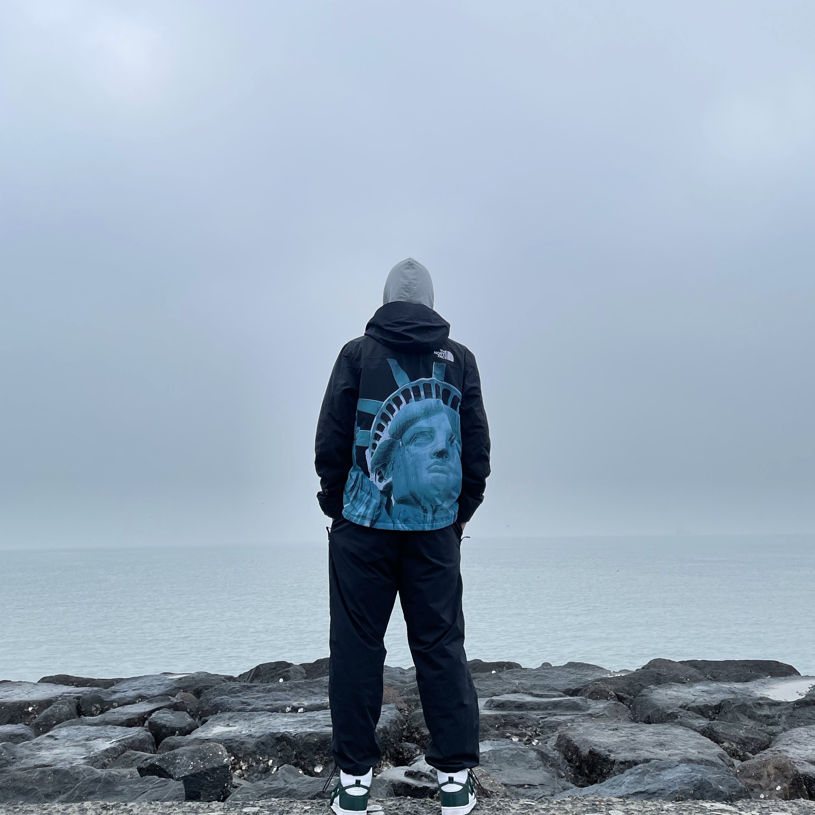 Supreme x The North Face Statue of Liberty Mountain Jacket Black - 19FW, Nike Dunk High SP Spartan Green 착용 스타일
