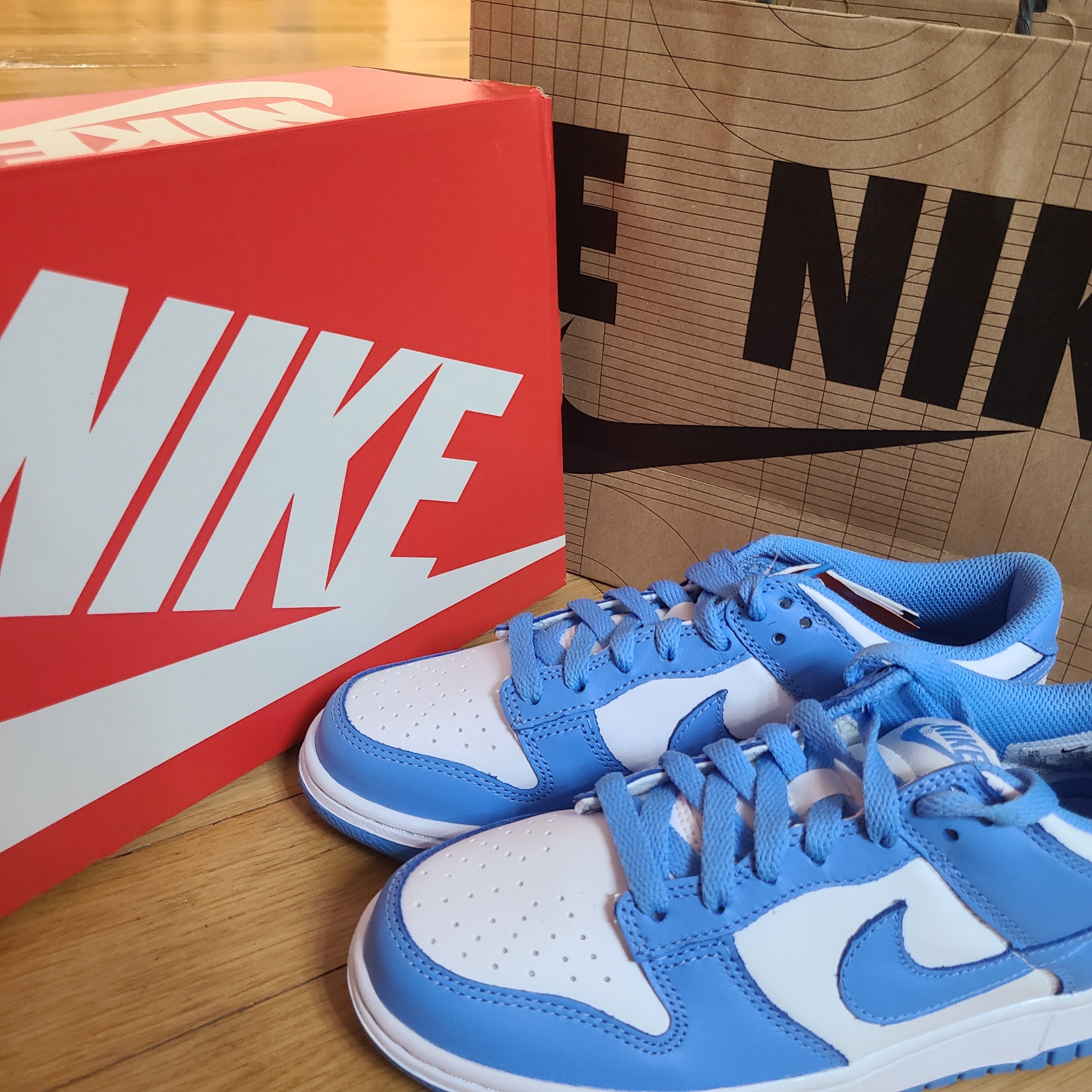 (GS) Nike Dunk Low University Blue 착용 스타일 - 1