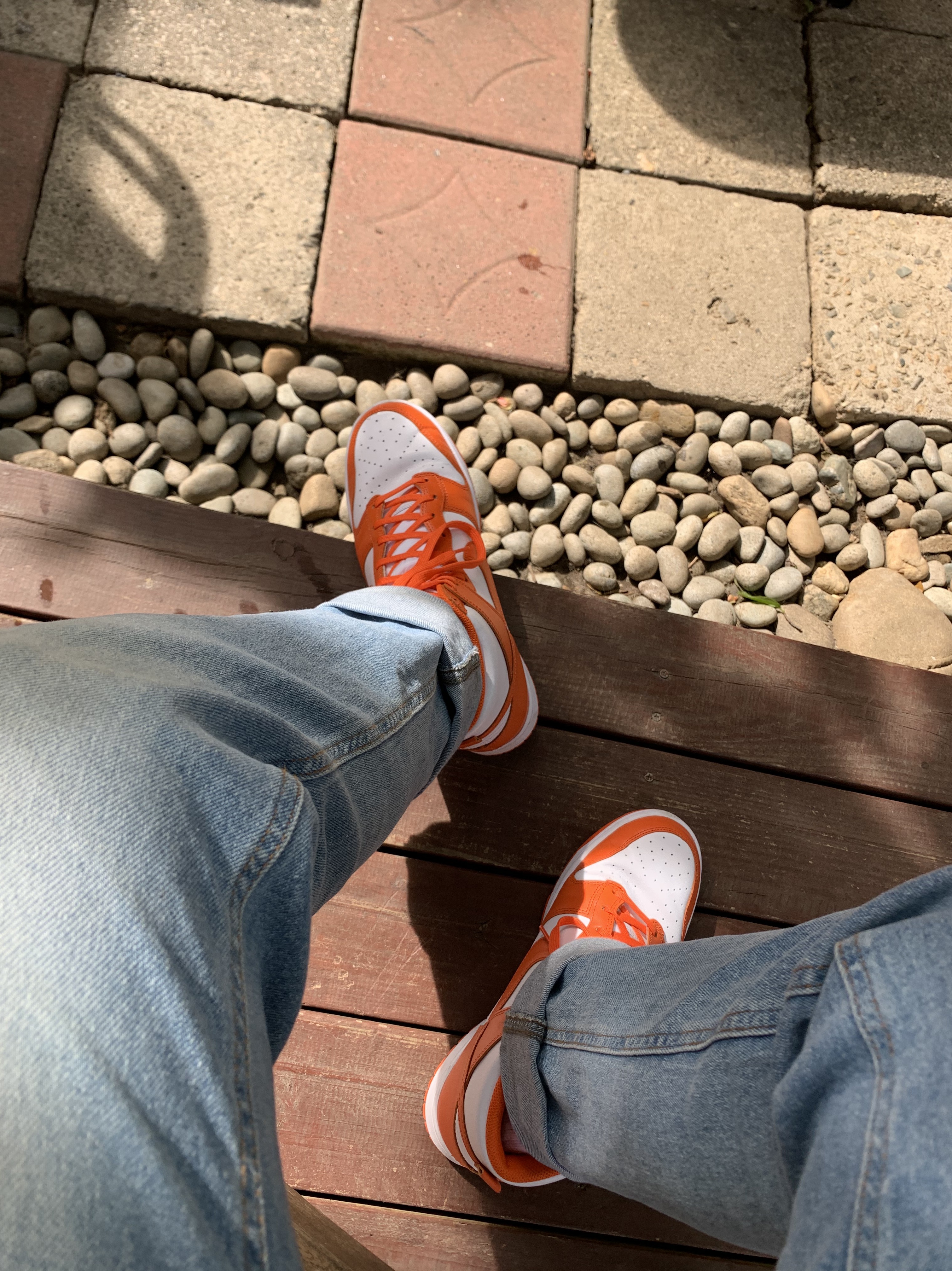 Nike Dunk High Retro Orange Blaze 착용 스타일 - 2
