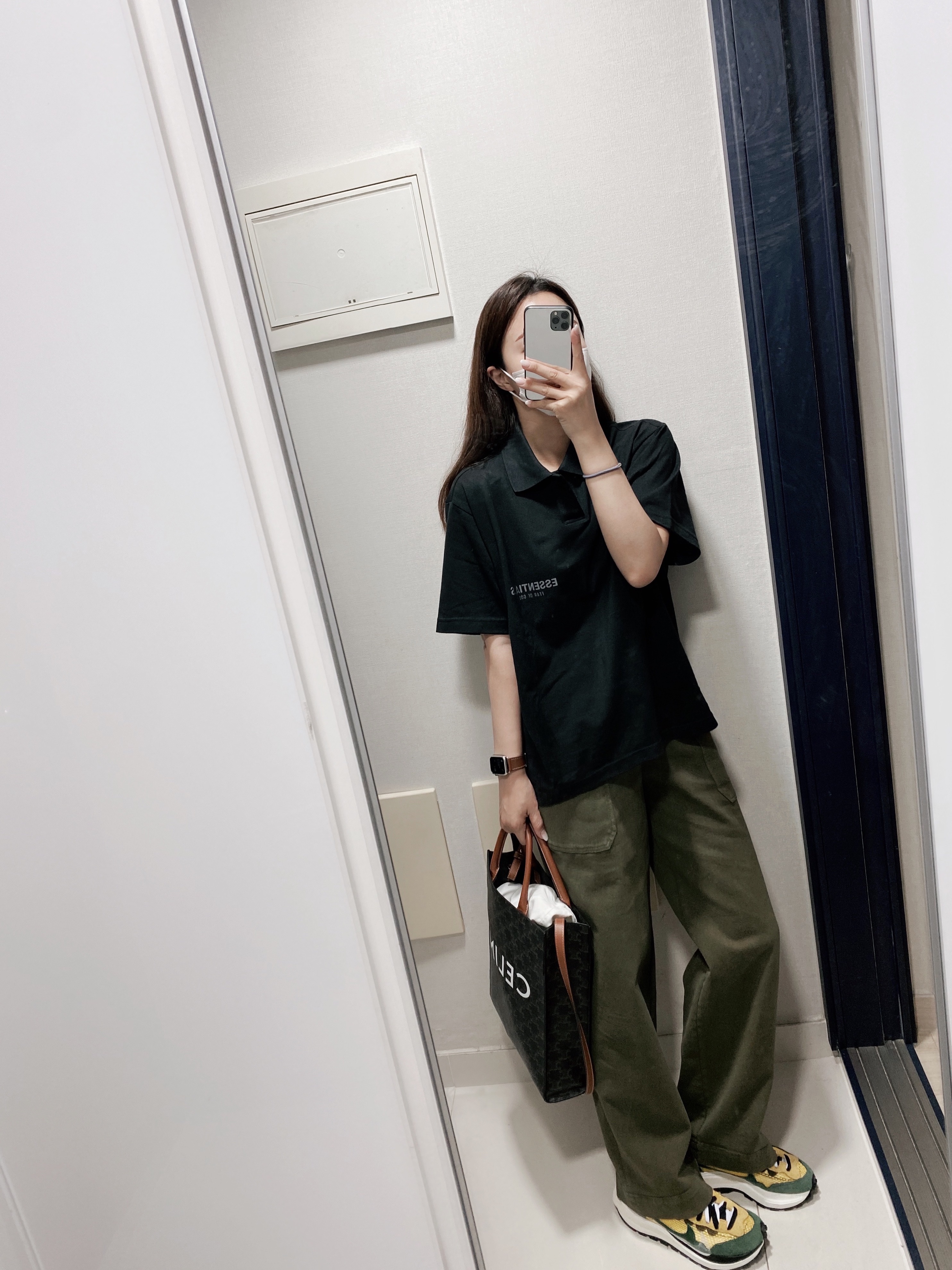 Essentials Short Sleeve Boxy Polo Dark Slate/Stretch Limo/Black - 20SS, Nike x Sacai VaporWaffle Tour Yellow & Gorge Green Sail 착용 스타일 - 1